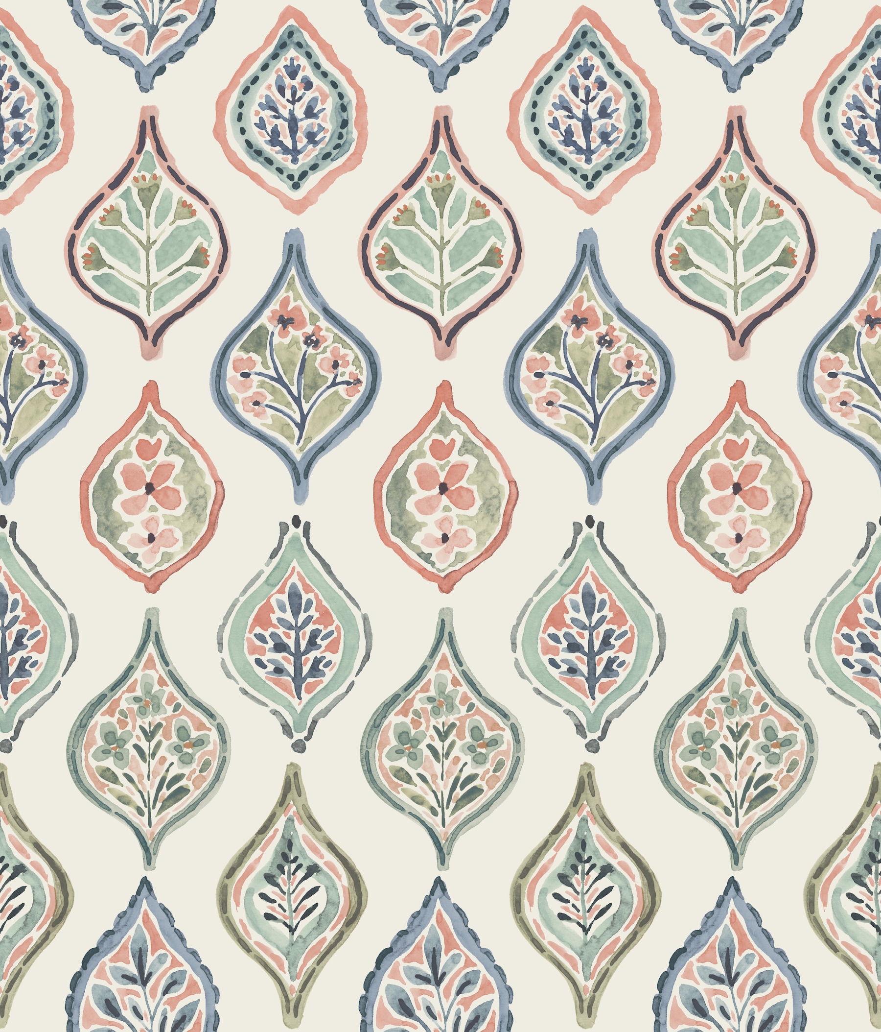 York Wallcoverings MN1853 Mediterranean 56.4-Sq. Feet Almond Non-woven Novelty Prepasted Water Activated Paste Wallpaper