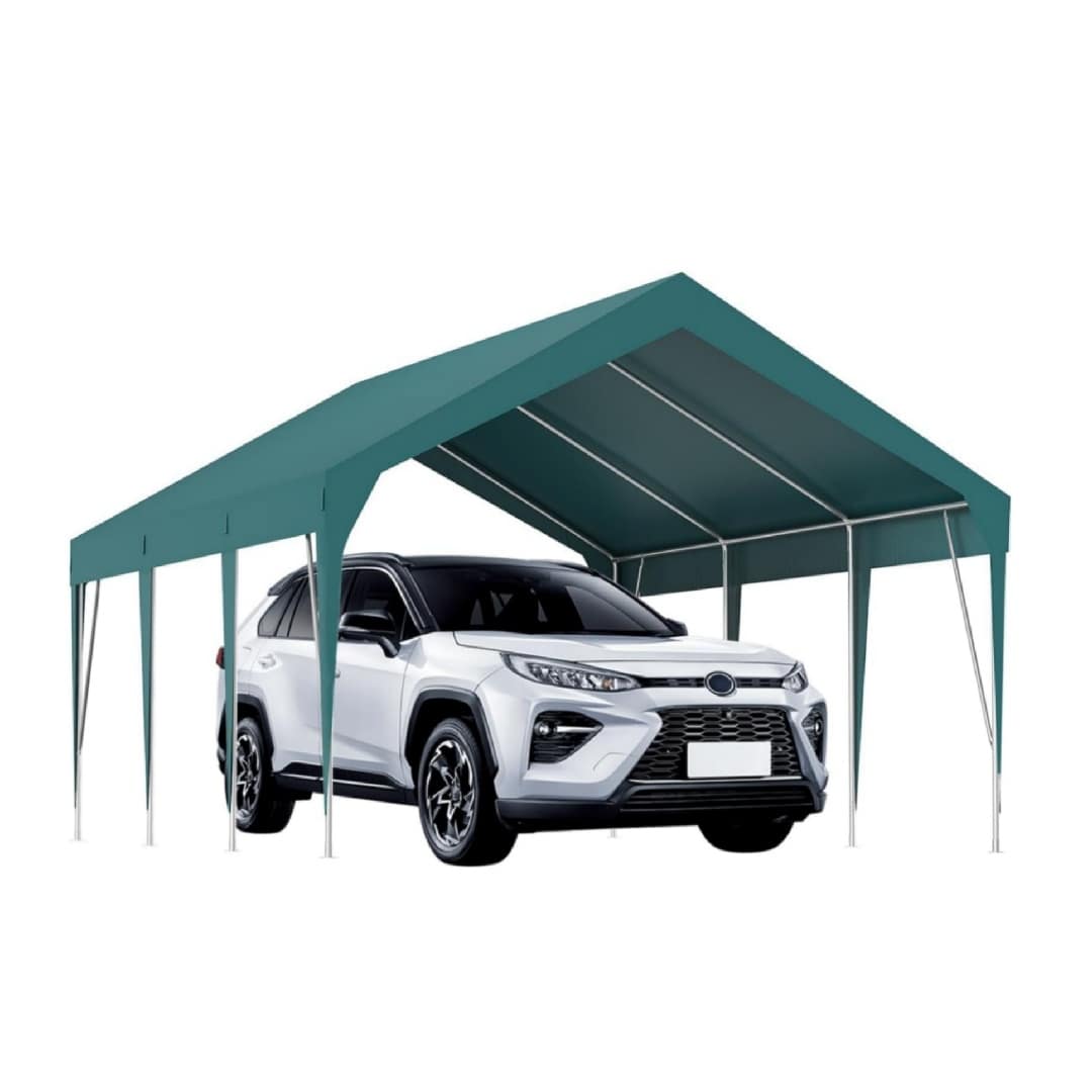 Qeetex KL-PHO-113PU5GQ Carport Shelter Industrial Grade Frame Full Weather Protection Height Adaptable Frame Multi Vehicle Coverage for Outdoor Vehicle Storage RV Parking