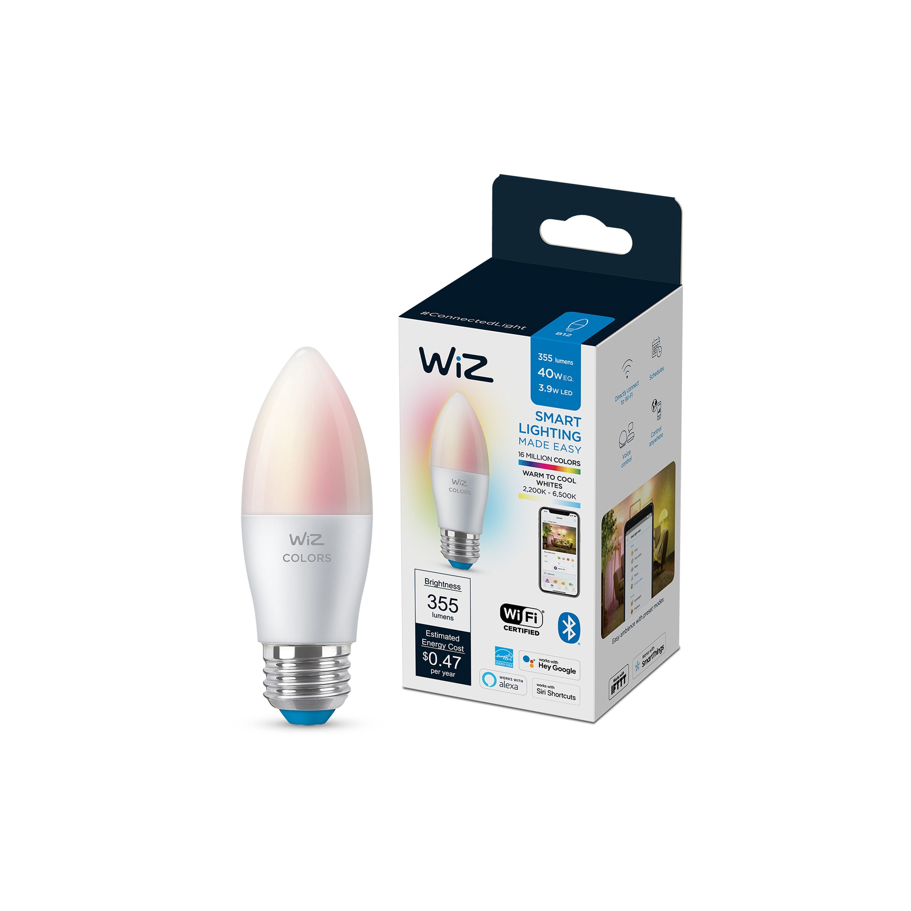 Philips LED Dimmable Smart Light Bulb Wi-Fi WiZ 40W Wireless, ST19, LOT OF  2