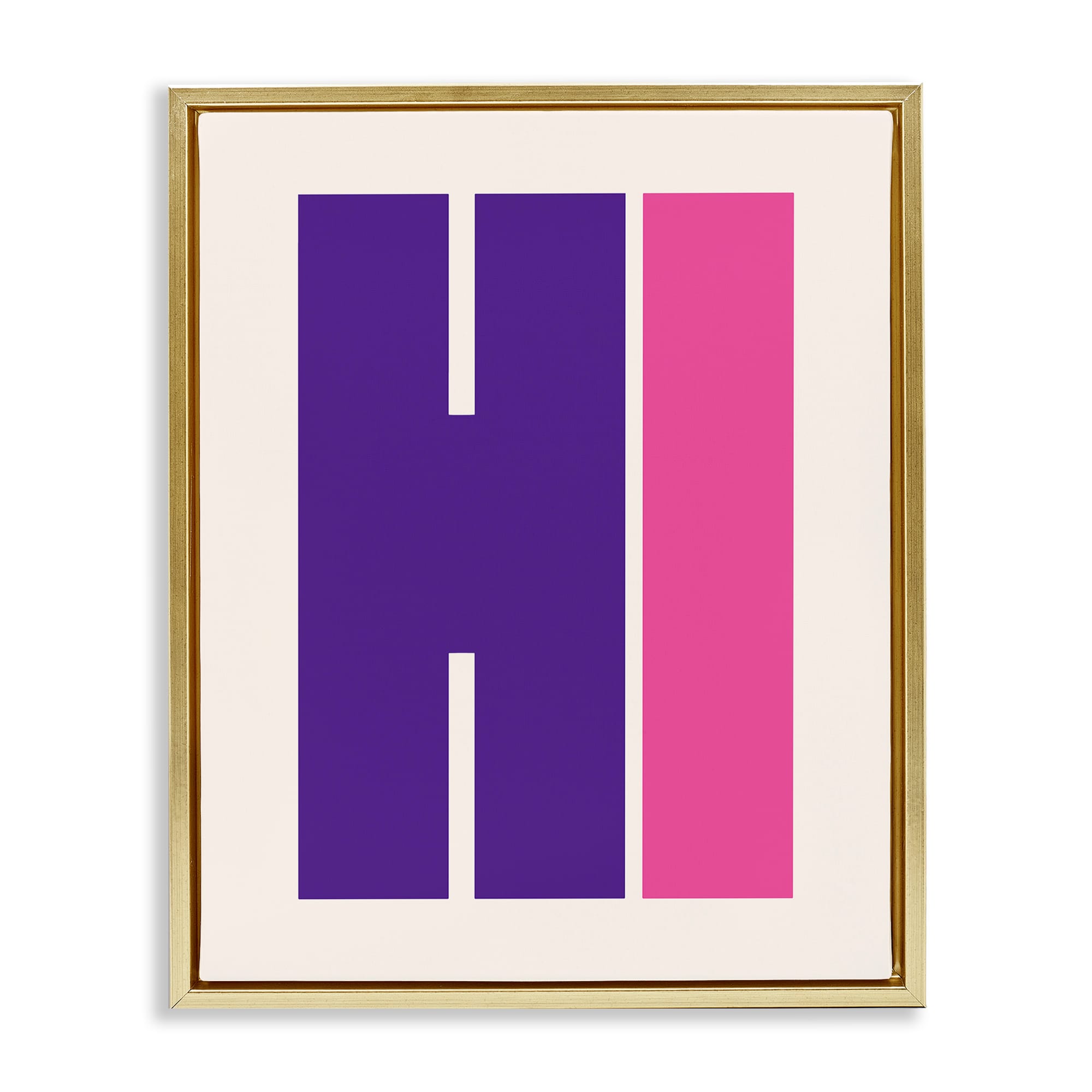 Stupell Industries BS-928-FFG-24X30 Hi Contemporary Typography Gold Framed Floater Canvas Wall Art By House of Lulu 25 x 31