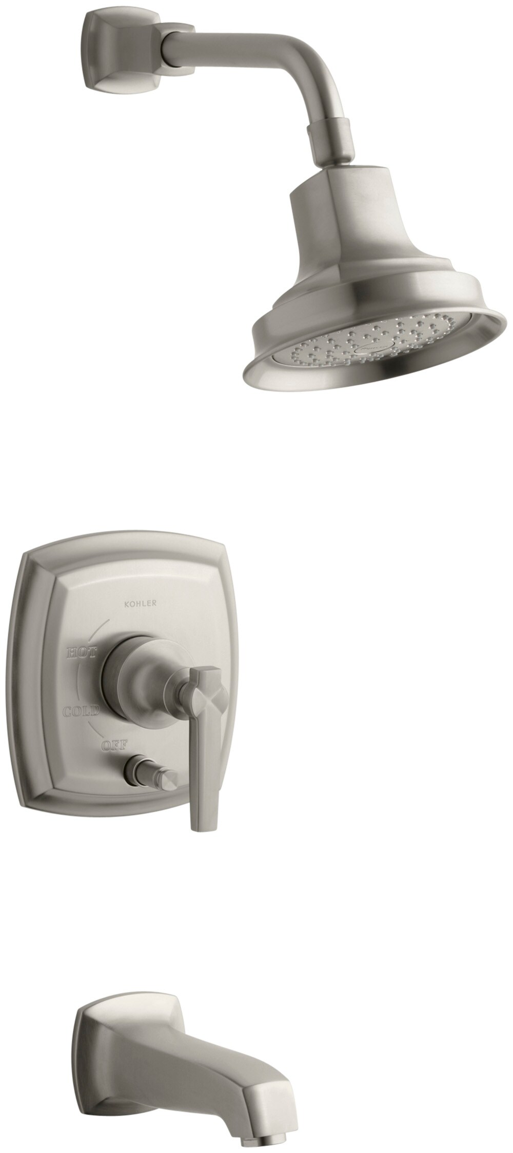 KOHLER T16233-4-BN Margaux Vibrant Brushed Nickel 1-handle Single function 5.96-in Round Bathtub and shower Faucet