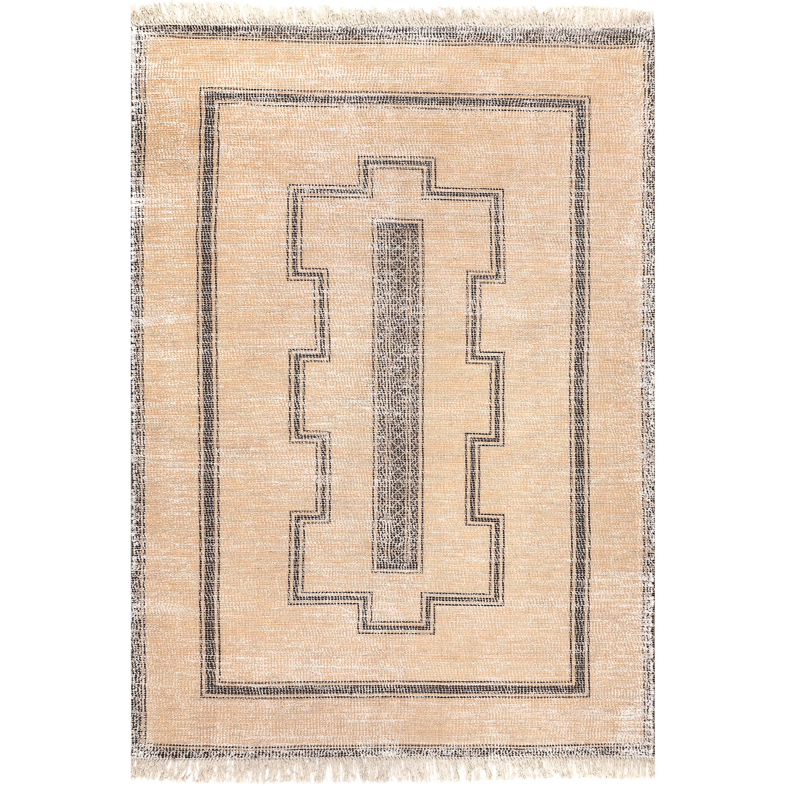 Ginger Tan Cotton-Blend Flat Woven 6' x 9' Area Rug