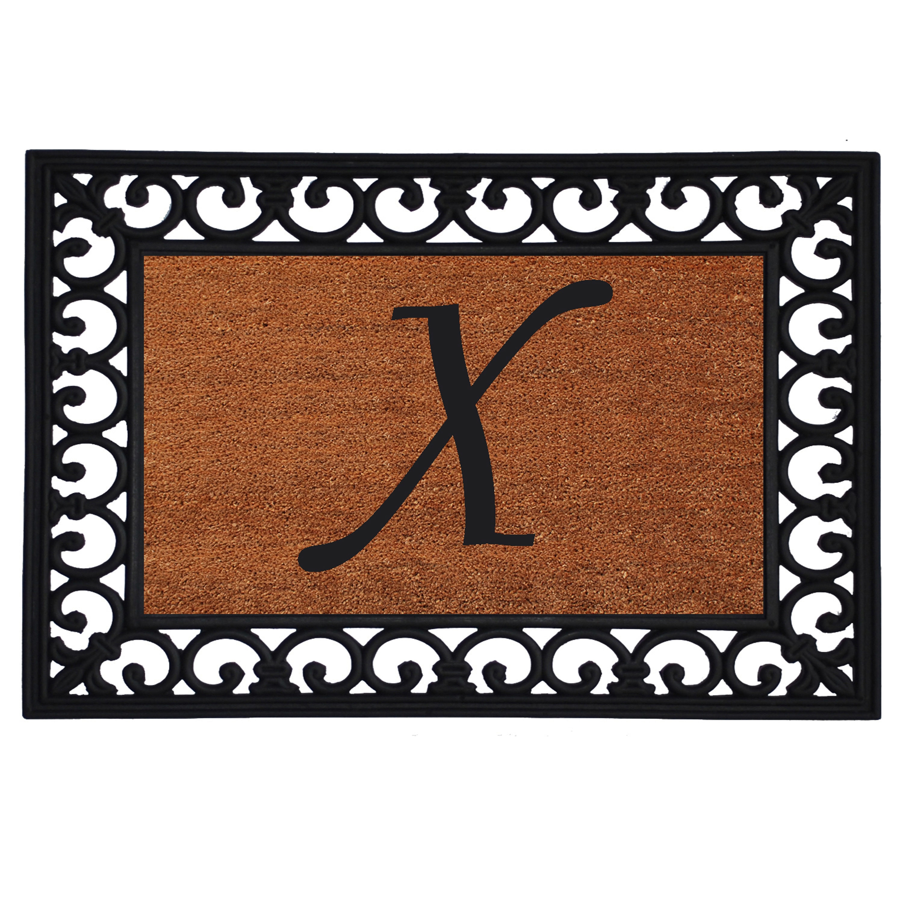 Callowaymills 180041925X 19-in x 25-in Natural/Black Coir/Rubber Non-Slip Grip Indoor or outdoor Decorative Door Mat