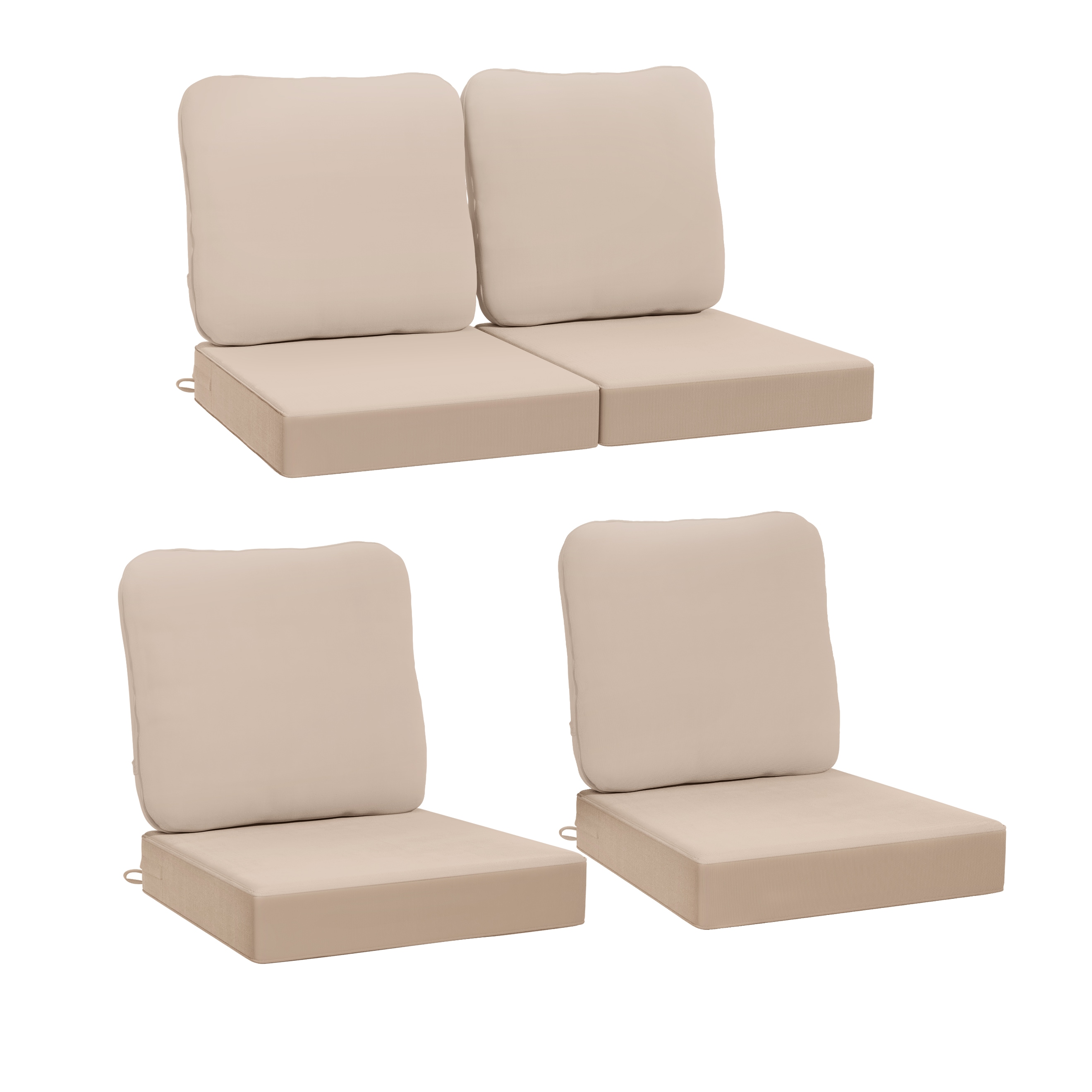 AAAAAcessories DL-SFZD-BEIGE-4 Sofa Cushion 24-in x 24-in 4 -Piece Beige Patio sofa cushion