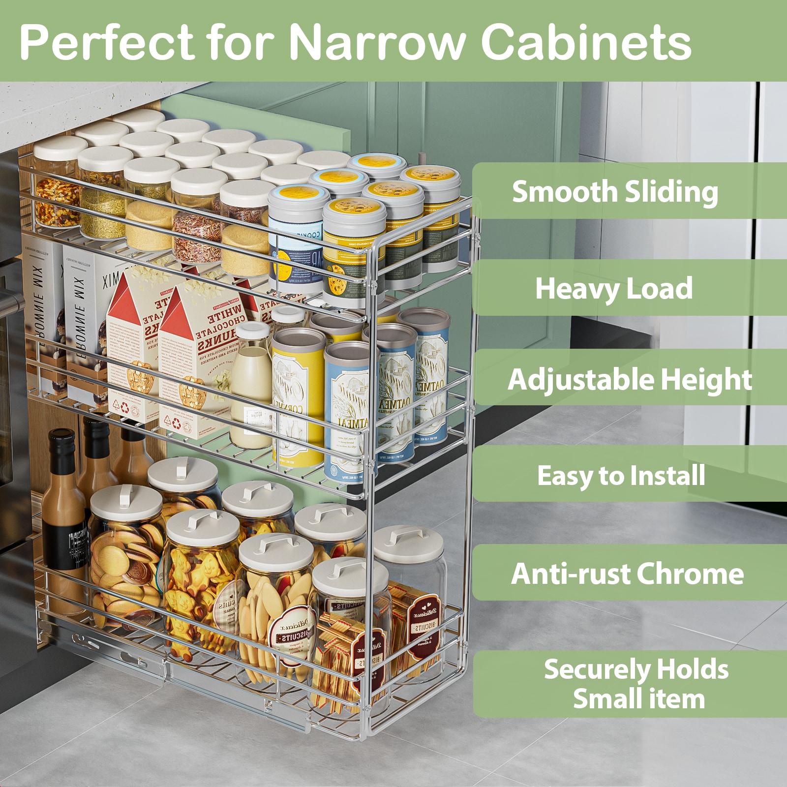 LOVMOR 3TIER-SPICESHUXIAN-7 Pull-Out-Cabinet-Baskets - View #2