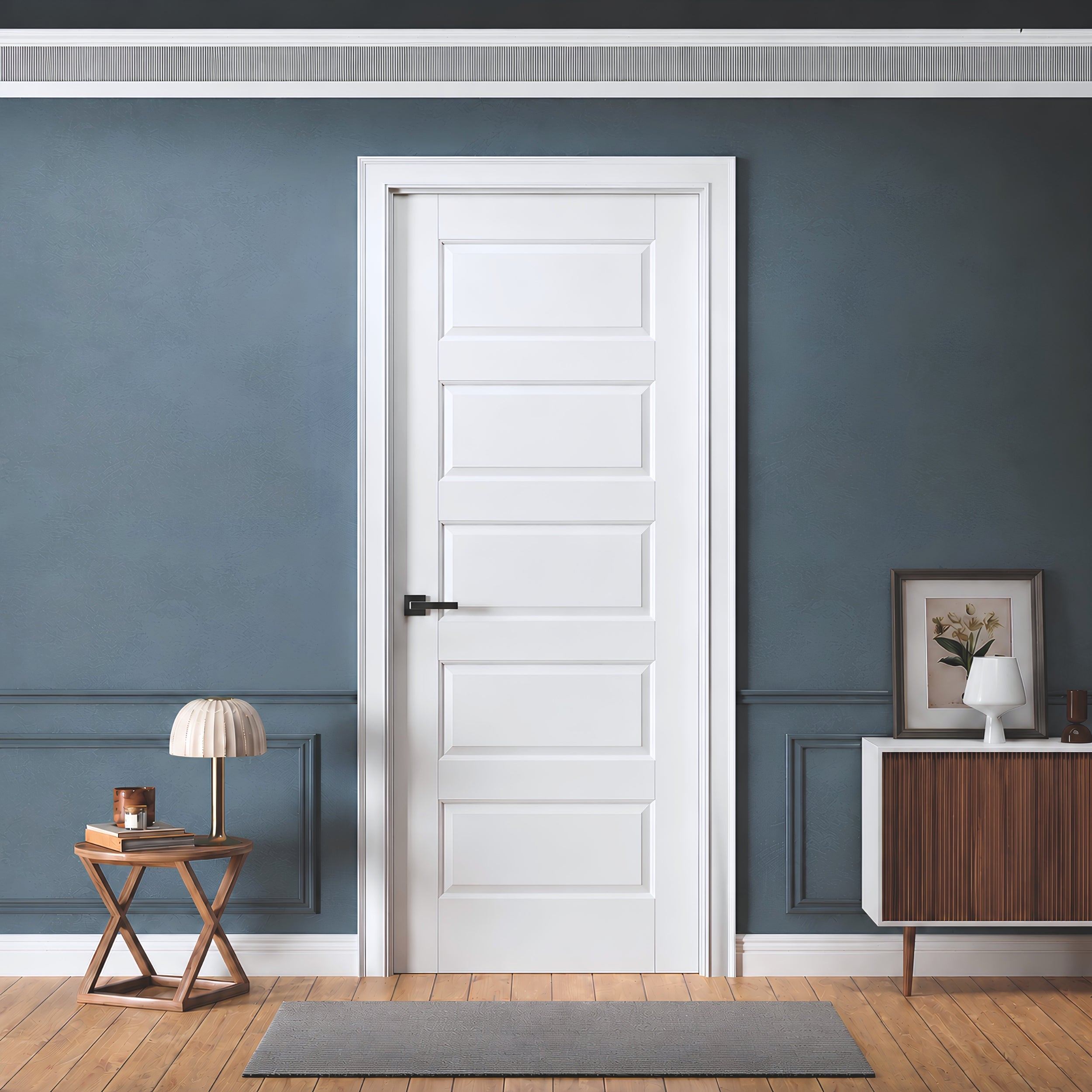 Door Harbor 18-in x 80-in Interior Wood Door Slab 5-Panel Shaker Solid ...