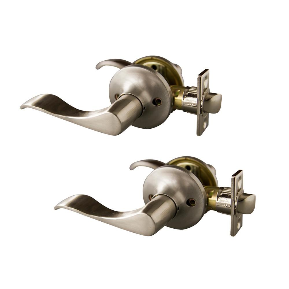 Design House 190553 Stratford Stratford Satin Nickel Interior Hall/Closet Passage Door Handle Combo Pack 2 -Pack
