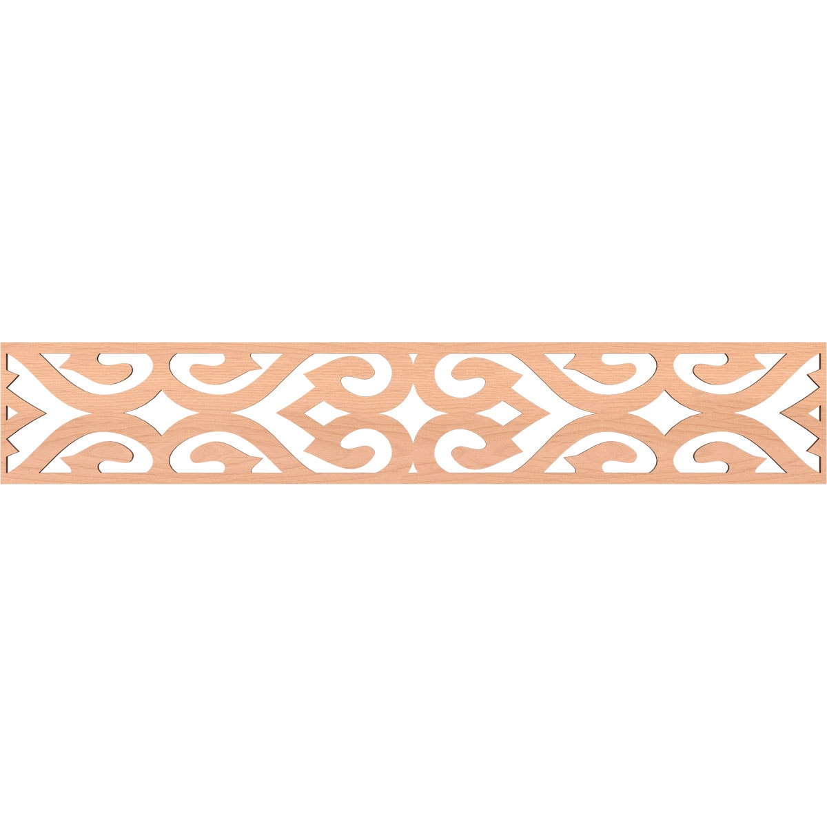 Ekena Millwork MLDA08X46KEEAL Keene Fretwork Flat Trim 8-in x 3.89-ft Alder Brown Unfinished 2155850 Pierced Wall Panel Moulding