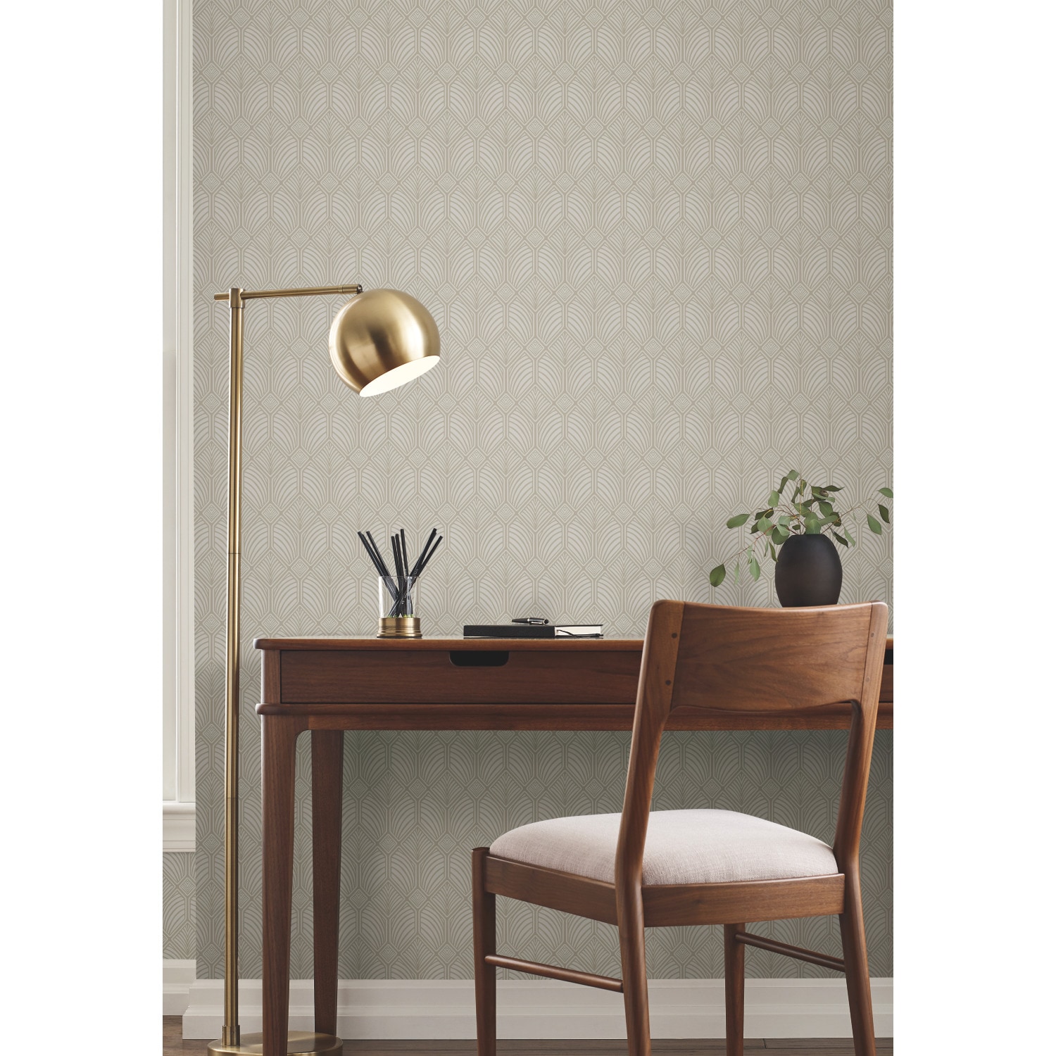 York Wallcoverings AC9184 Ronald Redding Arts and Crafts 60.8-Sq. Feet Tan Non-woven Geometric Unpasted Wallpaper