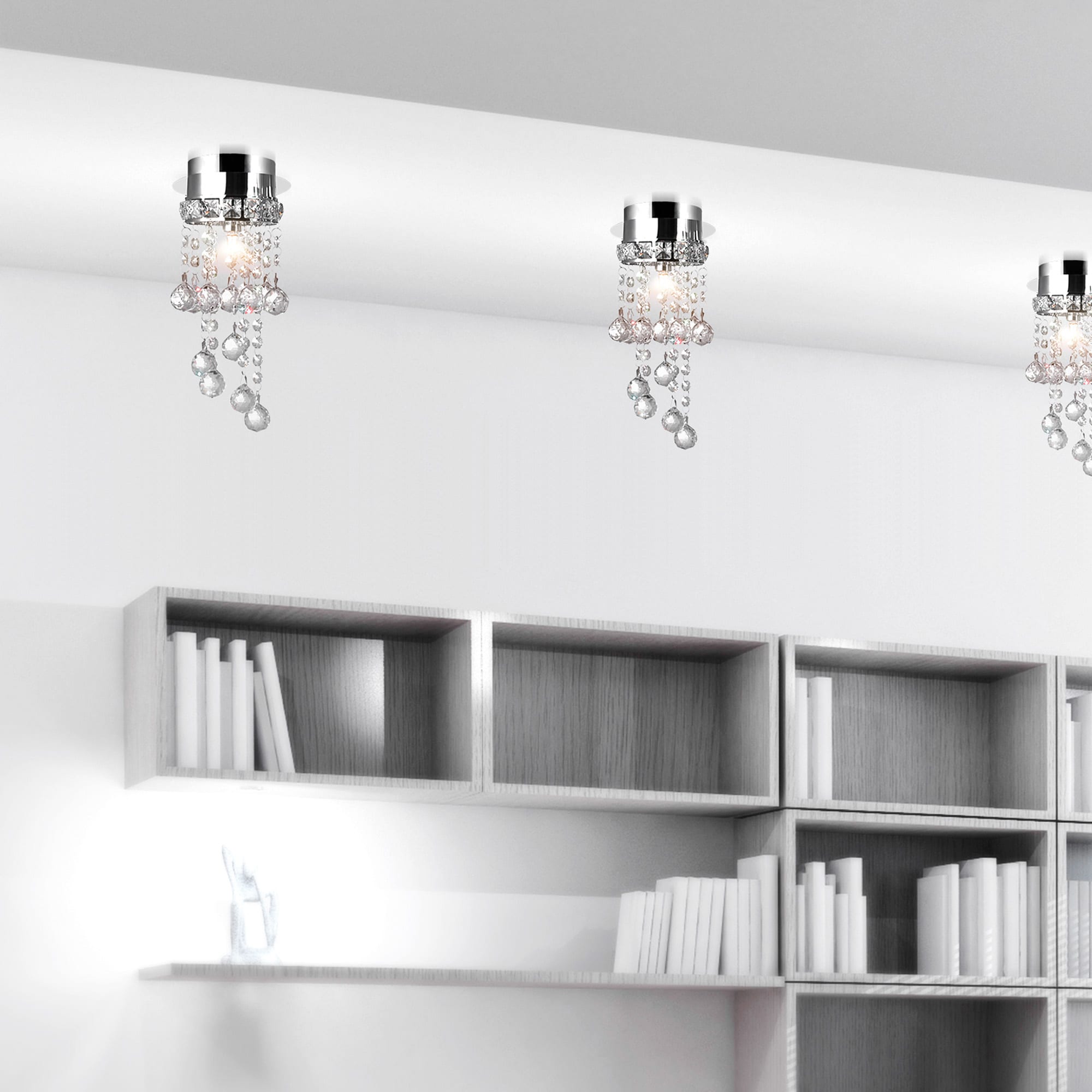 CWI Lighting 5072C6C-R Monica 1 -Light 6-in Chrome Flush Mount Light