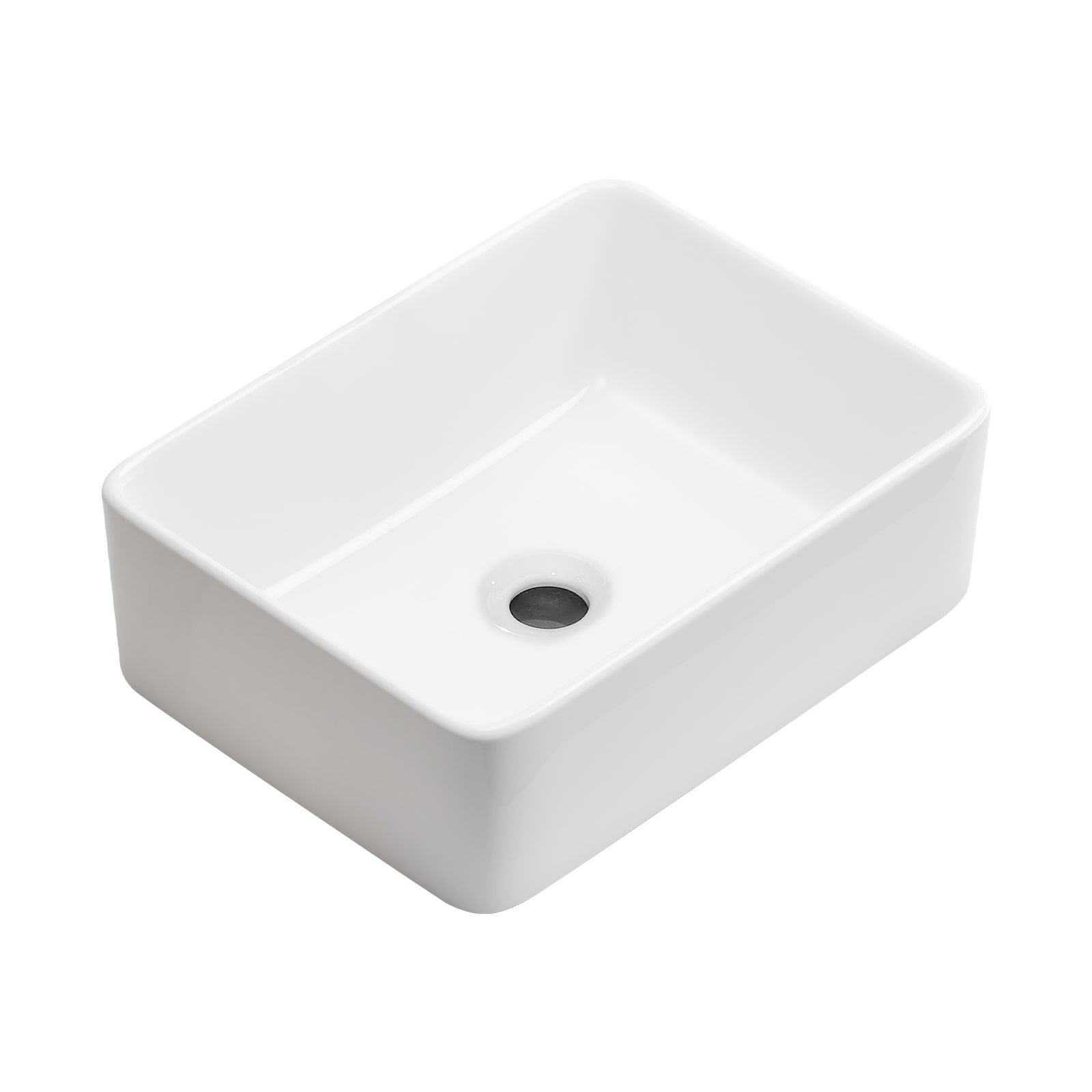 LOVMOR SF-J-W3402P317486 Rectangular Vessel Sink 16in X12in Small Bowl Bathroom Vessel Sink White Ceramic Lavatory Above Counter Art Basin Vanity Sink
