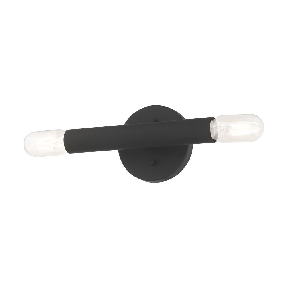 Copenhagen Dual-Light Black Steel ADA Wall Sconce