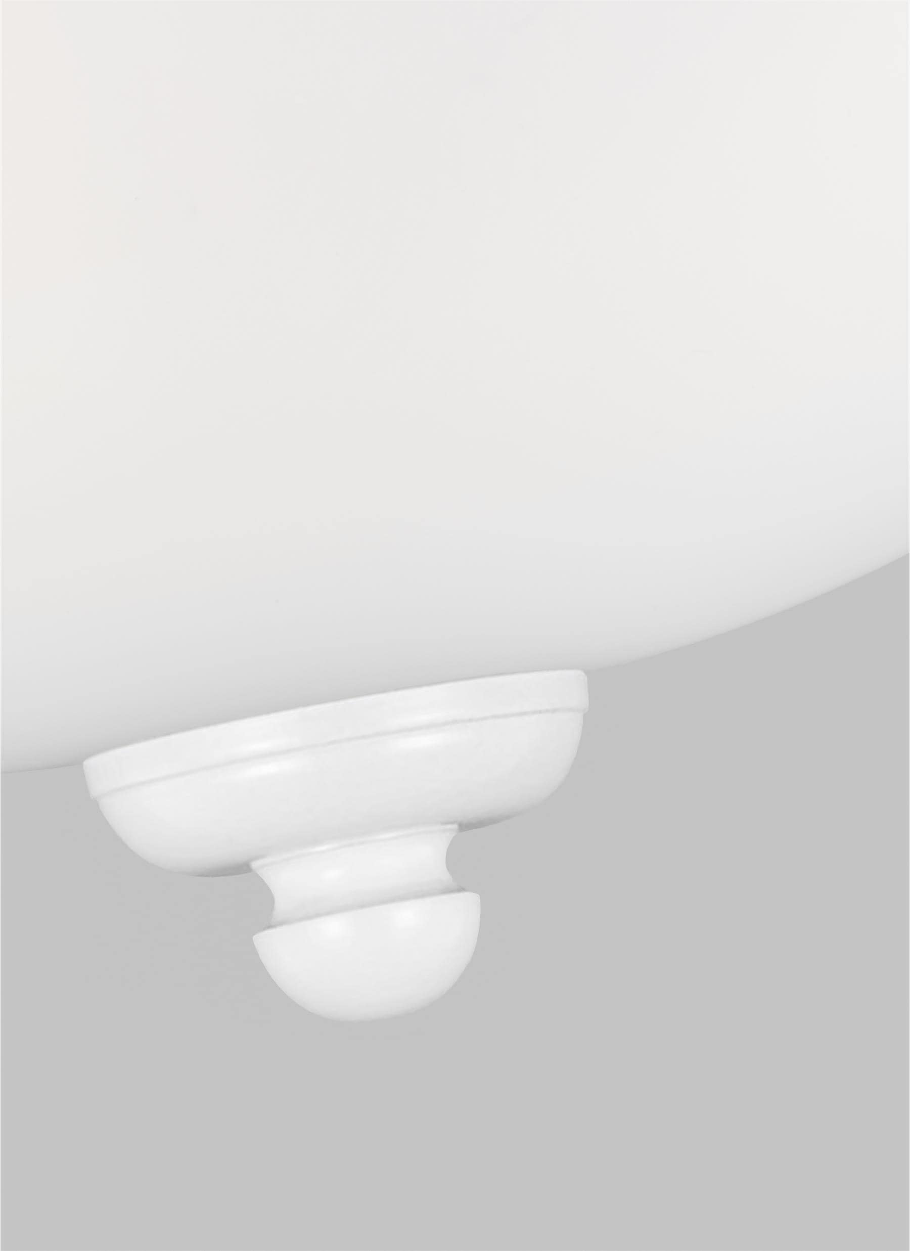 Transitional 14.5'' White Glass Bowl Flush Mount Ceiling Light
