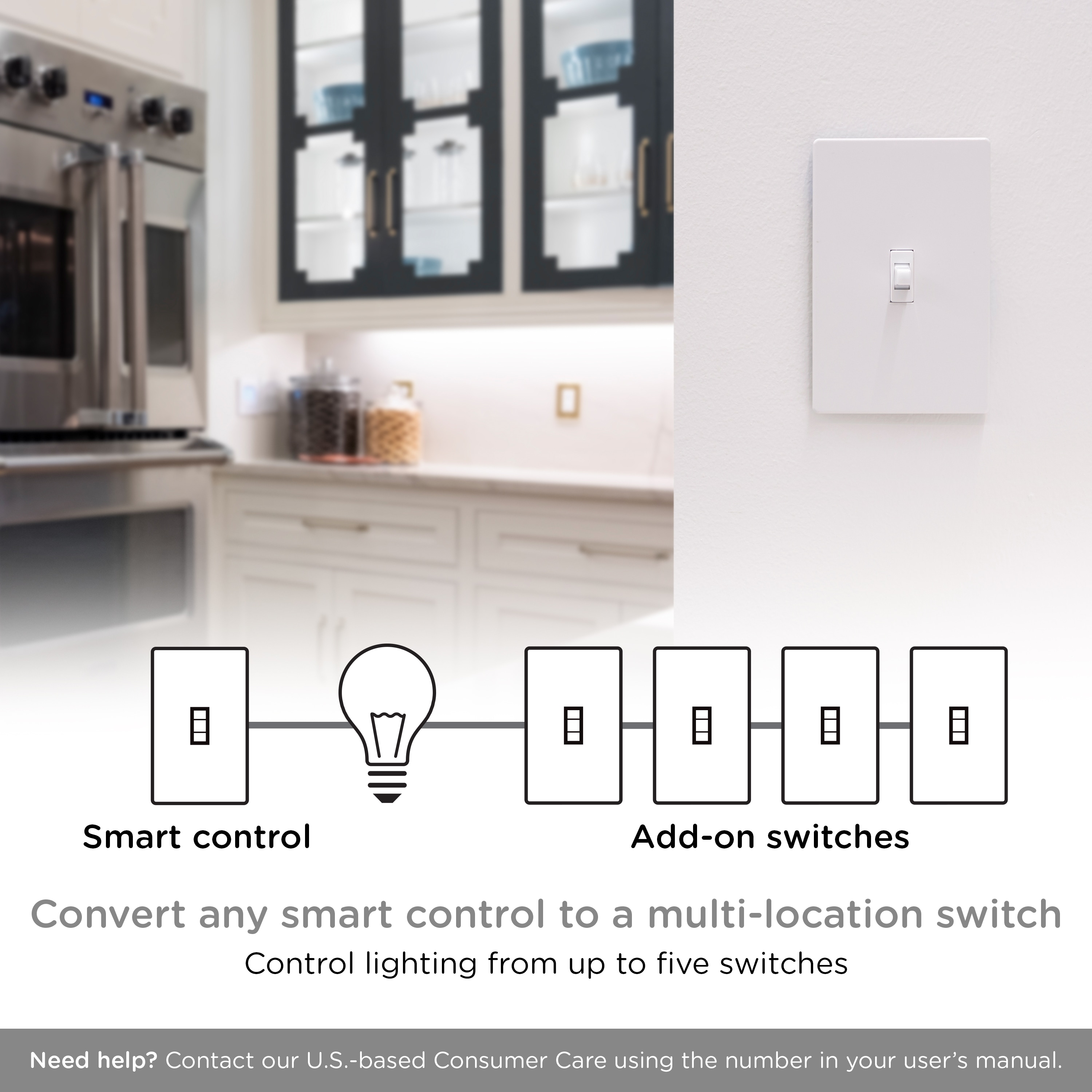 Enbrighten 15-amp 3-way Smart Toggle Light Switch, White And Light ...