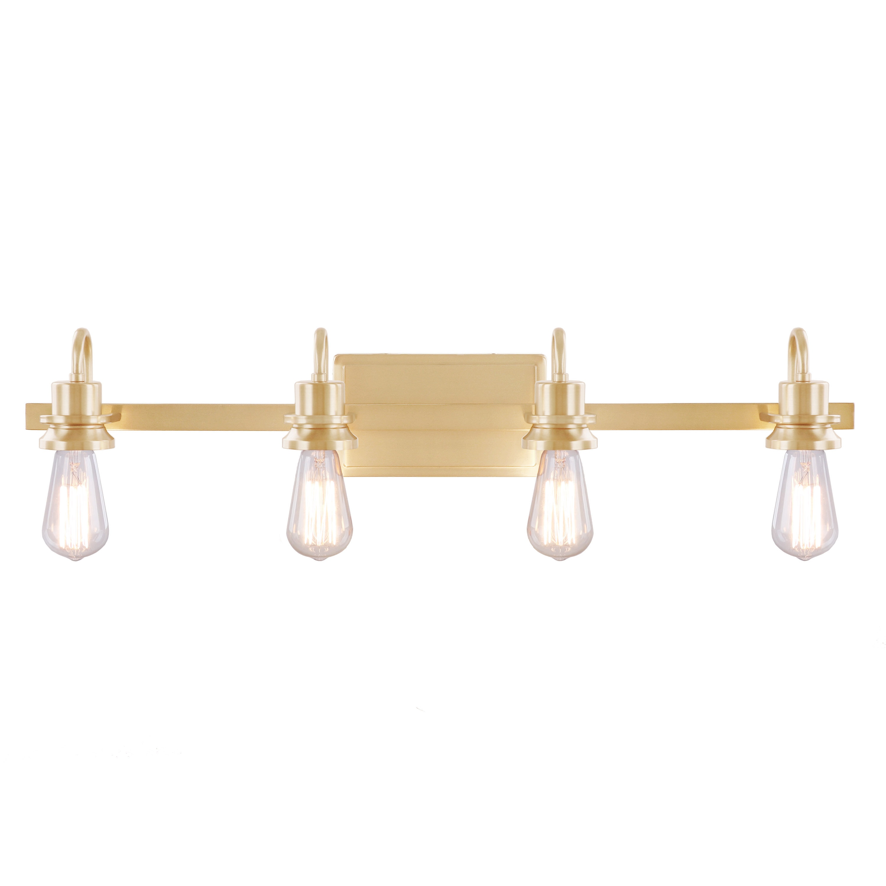 Warm Brass 30-Inch 4-Light Vanity Wall Fixture
