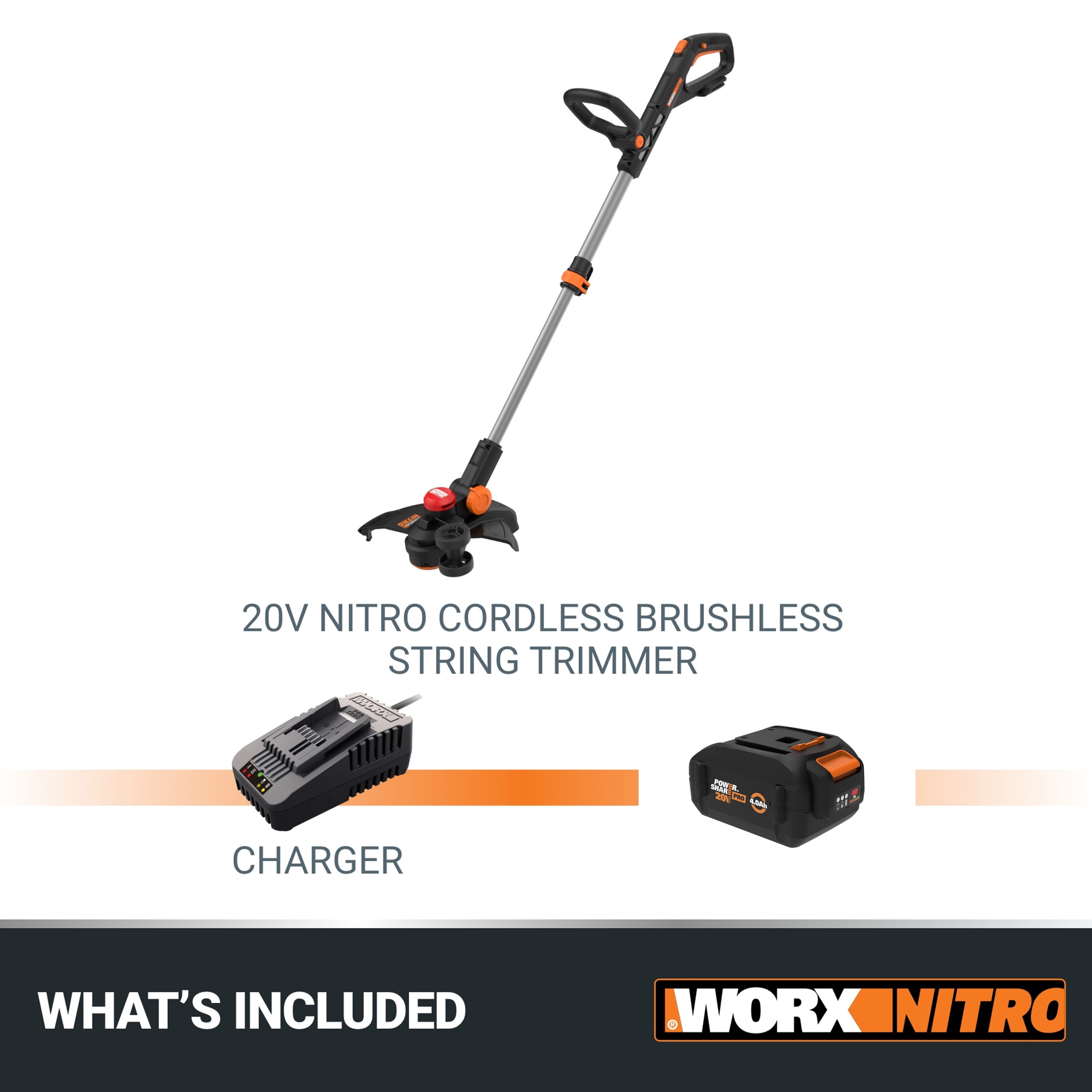 Worx GT 3.0 20-Volt Cordless String Trimmer and Edger - Black/White/Orange,  1 ct - Pick 'n Save