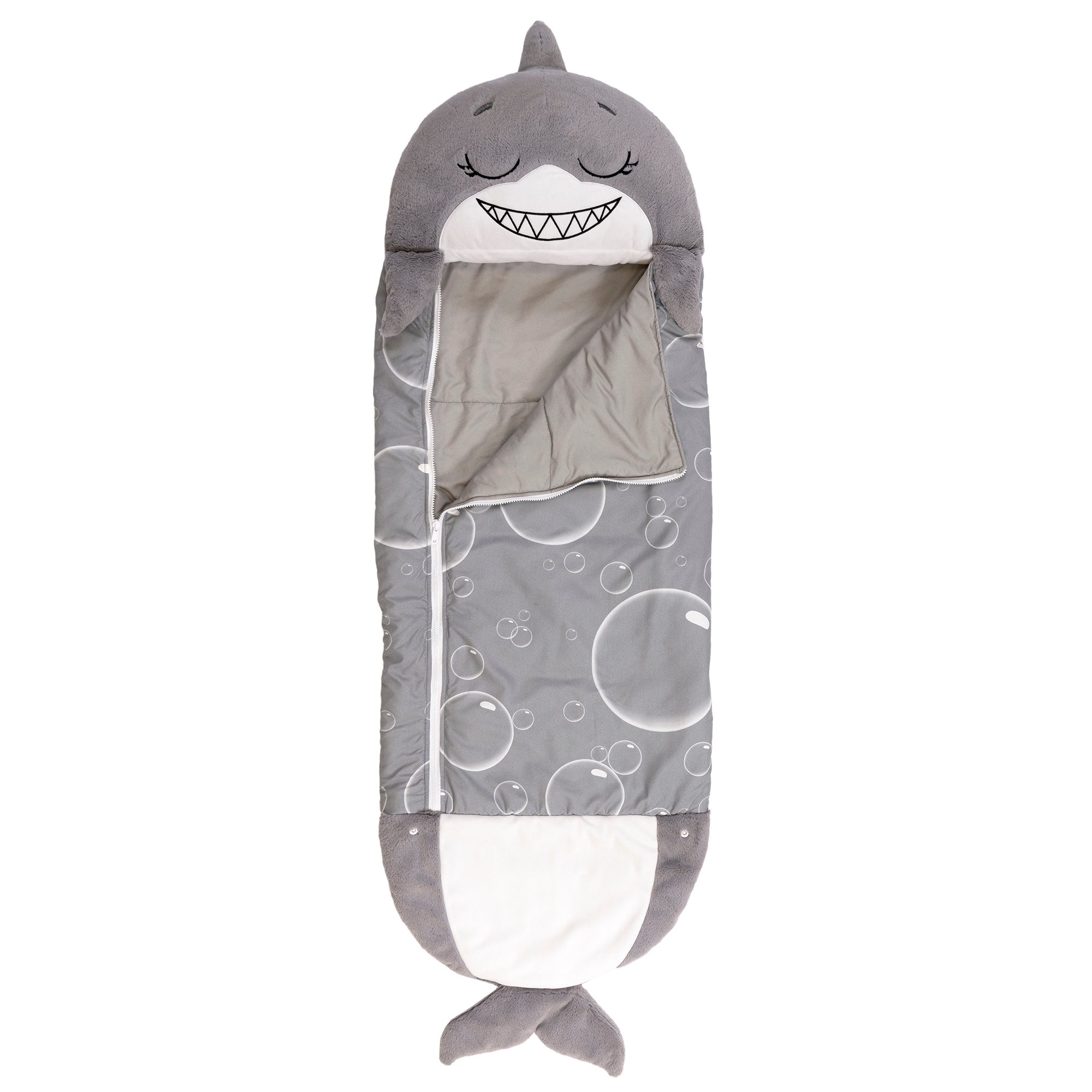 Happy Nappers  Pillow and Sleepy Sack Large Grey Shark 66 x 30in