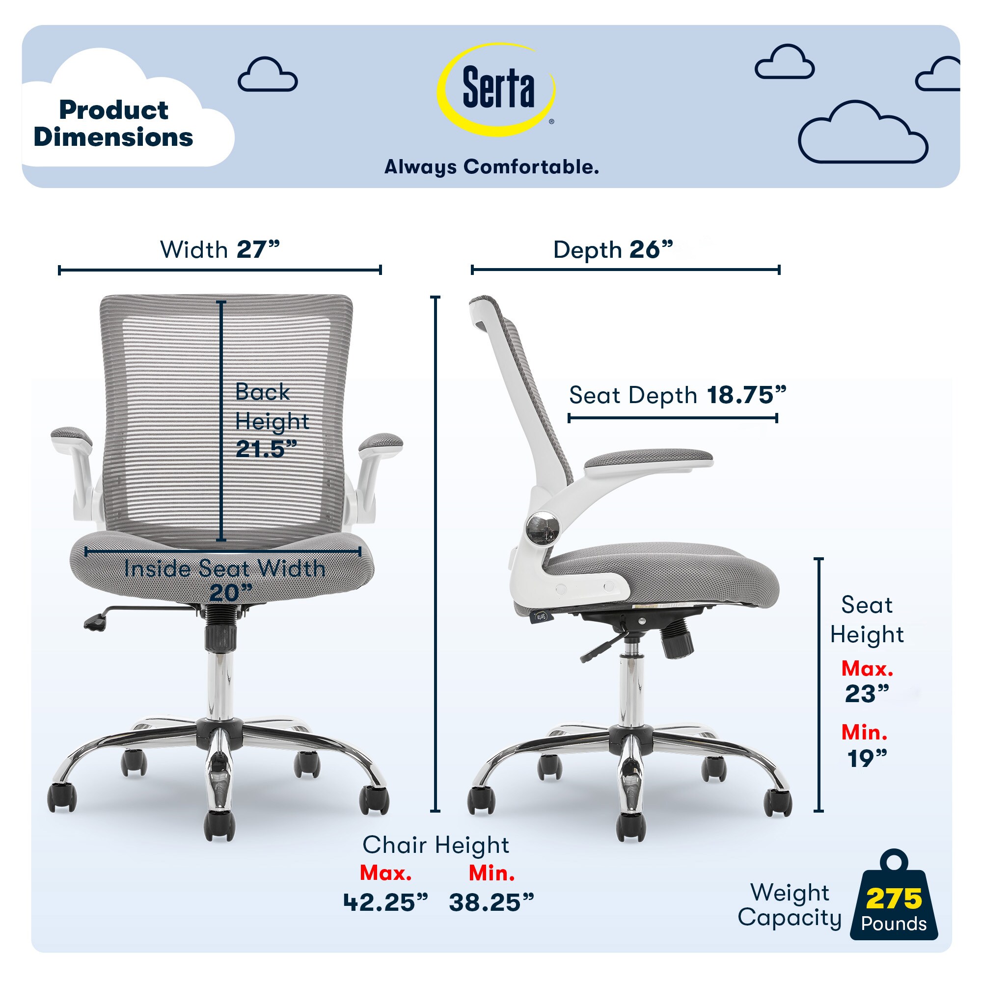 Modern Gray Mesh Ergonomic Office Chair with Adjustable Arms