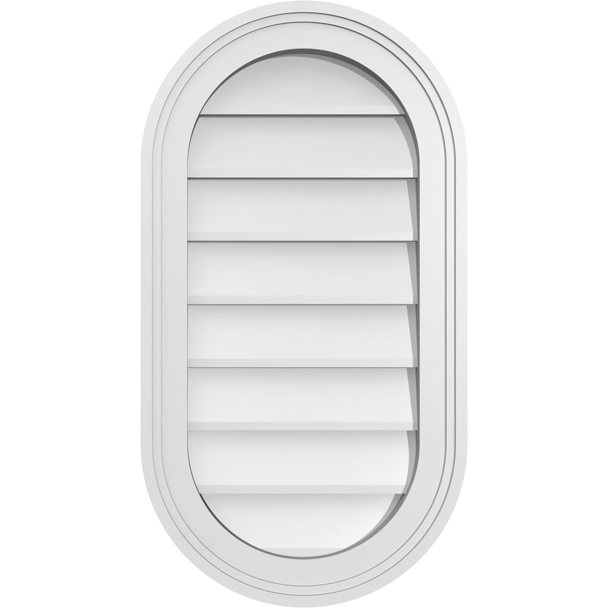 Ekena Millwork GVPVR14X2602SN 14-Inches x 26-Inches Off-white Oval PVC Gable Louver Vent