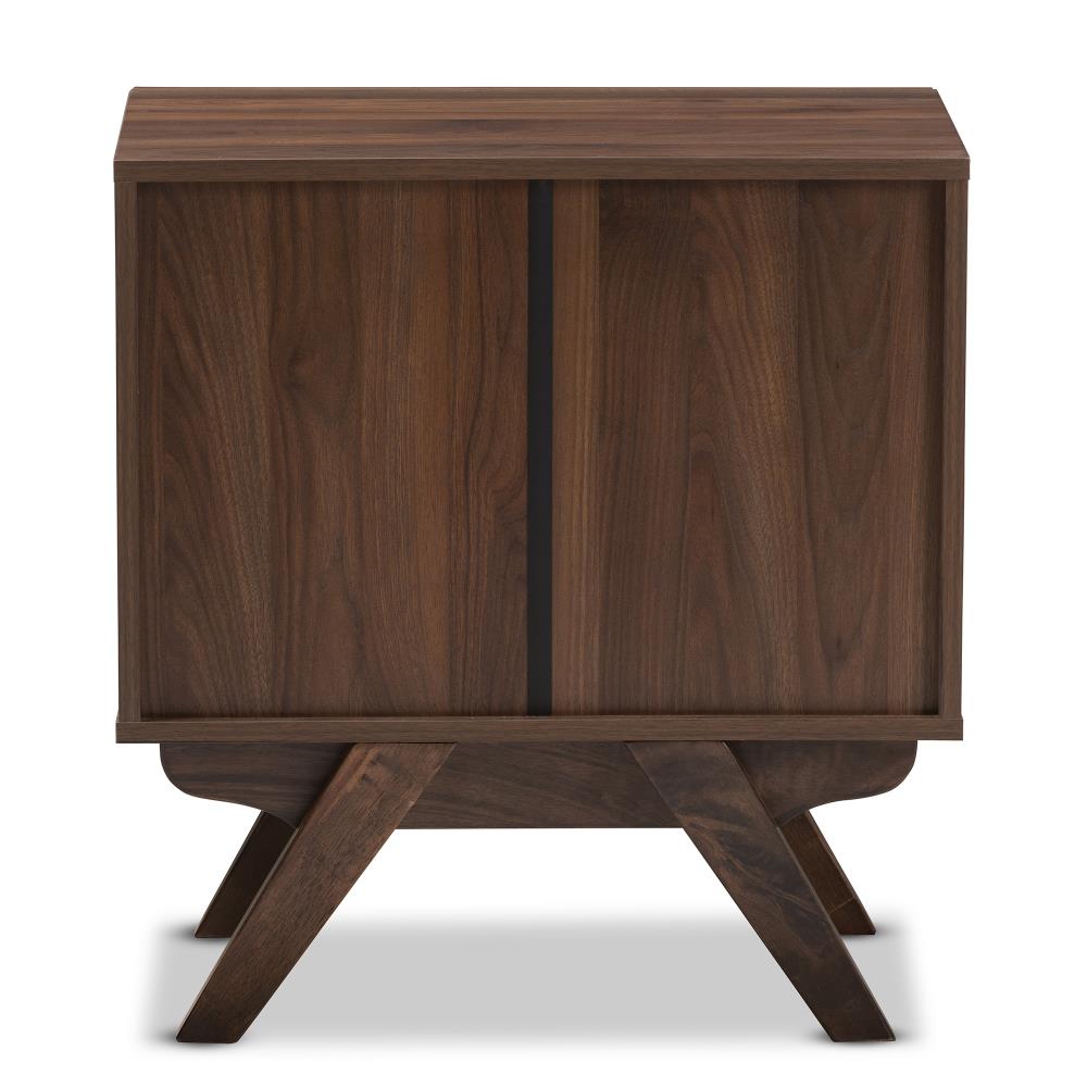 Baxton Studio Auburn Walnut Rubberwood Nightstand in the