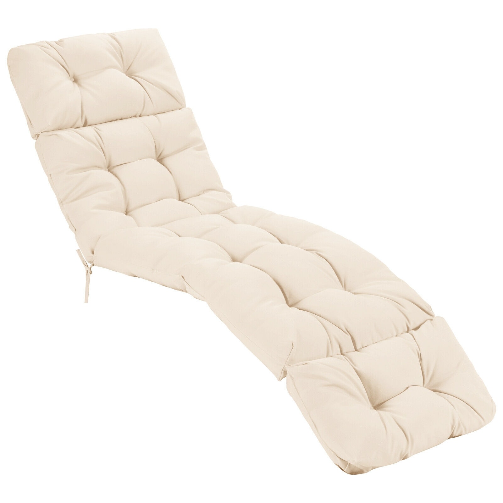 WELLFOR ZBECS71FL 44-in x 22-in Beige Patio chair cushion