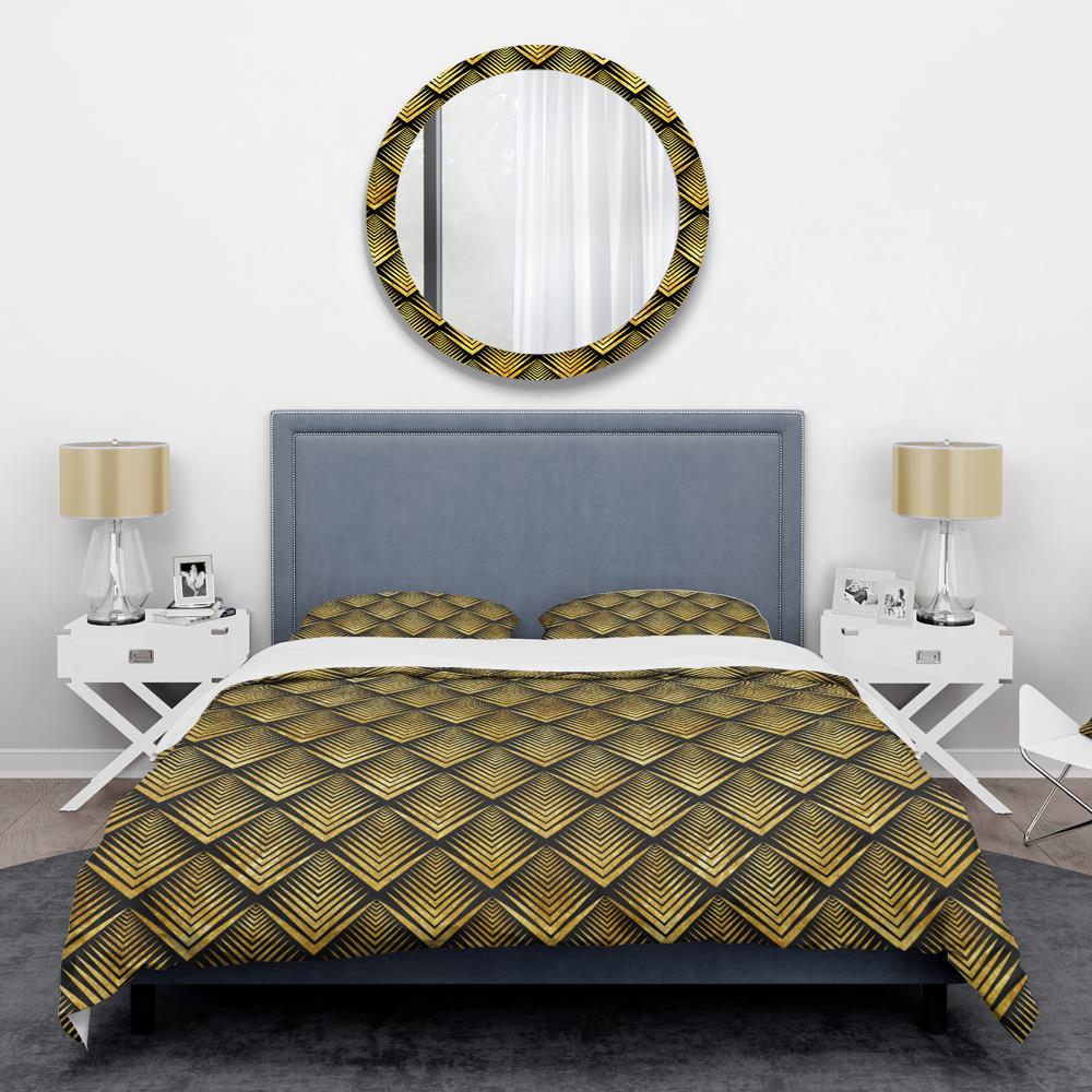 Designart BED24635-T 3 -Piece Gold Twin Duvet cover Set