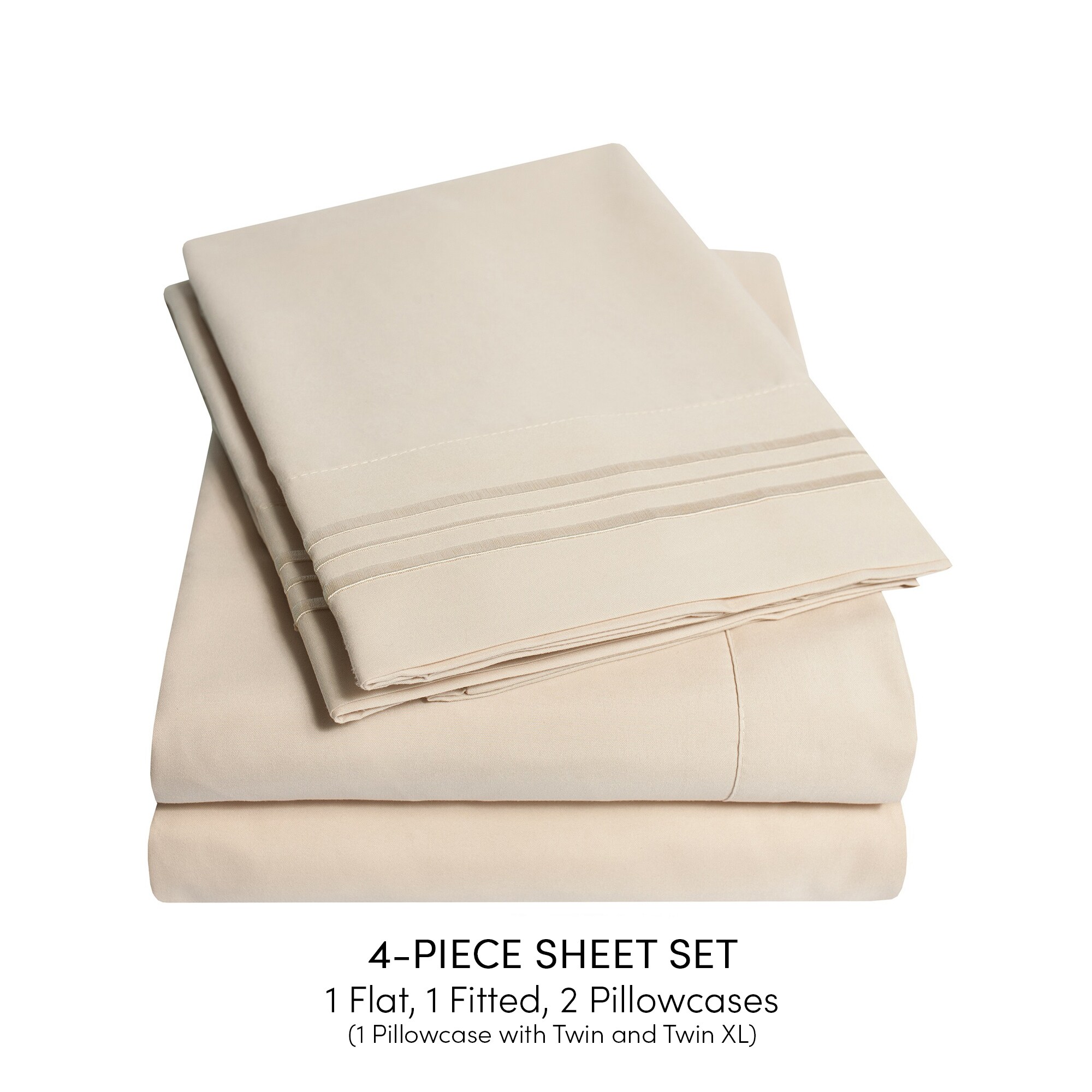 Sweet Home Collection LOW-4P-SH-KG-CRM Sheet-Sets - View #2