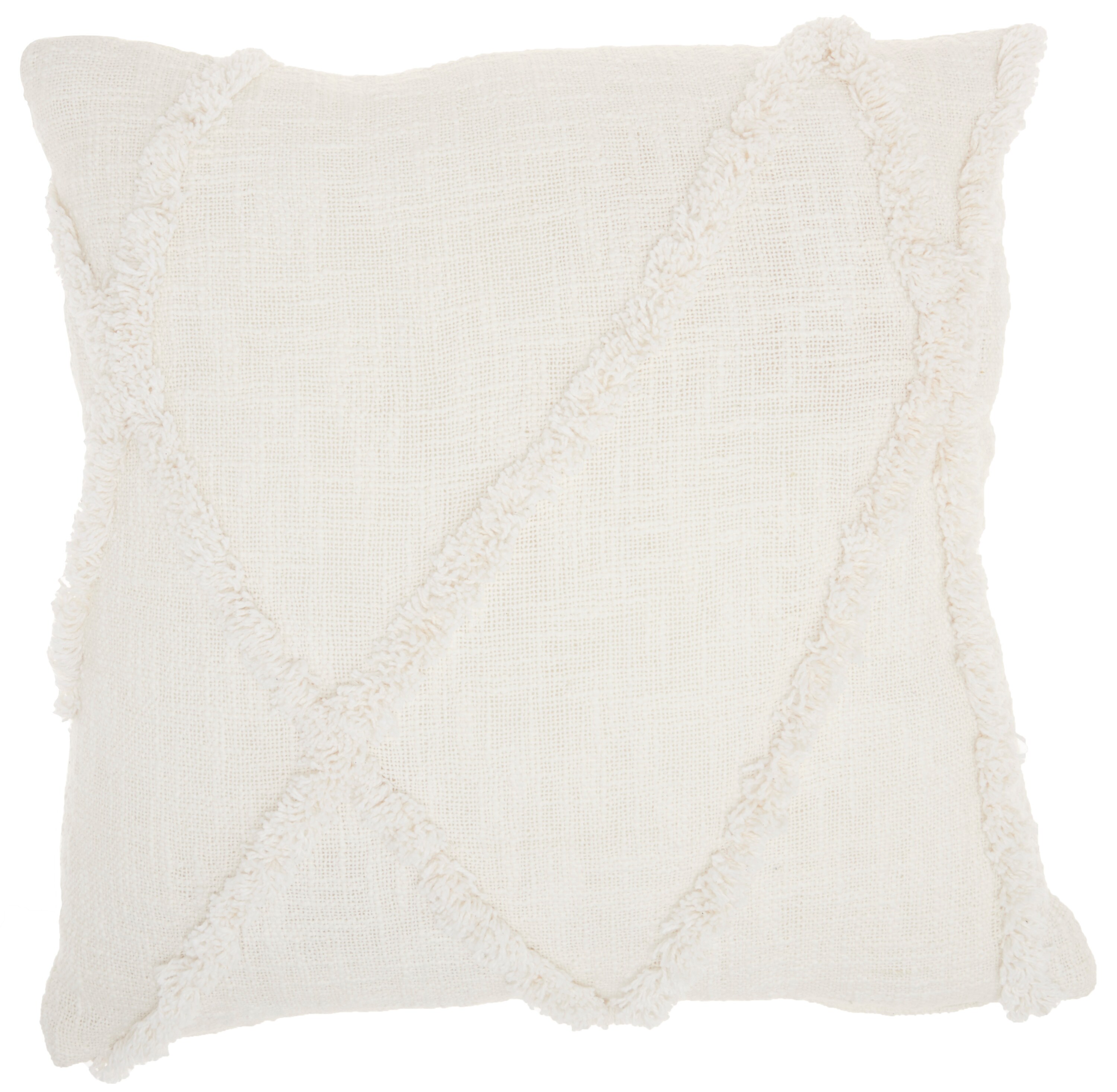 Mina Victory 798019075651 18-in x 18-in White Square Indoor Decorative Pillow