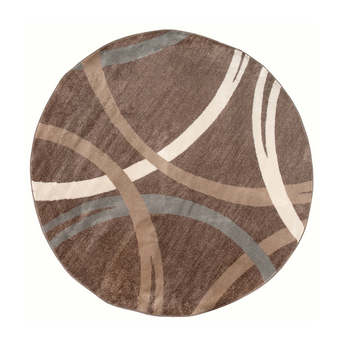 Mid Century Modern Area Rug In The Rugs, Brown Round Area Rugs