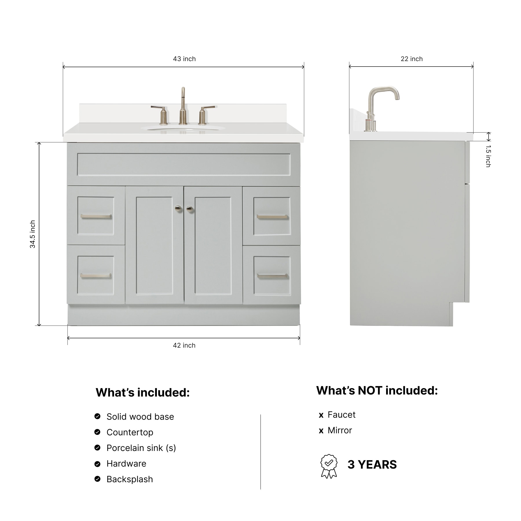 ARIEL F043SWQOVOGRY Bath-Vanity-Combo - View #3