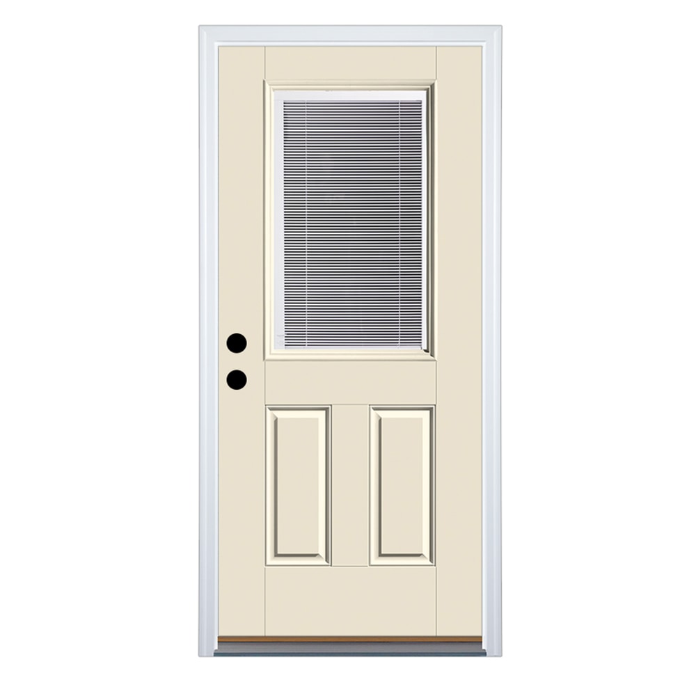 Therma-Tru Benchmark Doors 36-in x 80-in Fiberglass Half Lite Right-Hand Inswing Ready To Paint Prehung Single Front Door with Brickmould Insulating -  B6S30SD8P12ZMBECZUURIB4