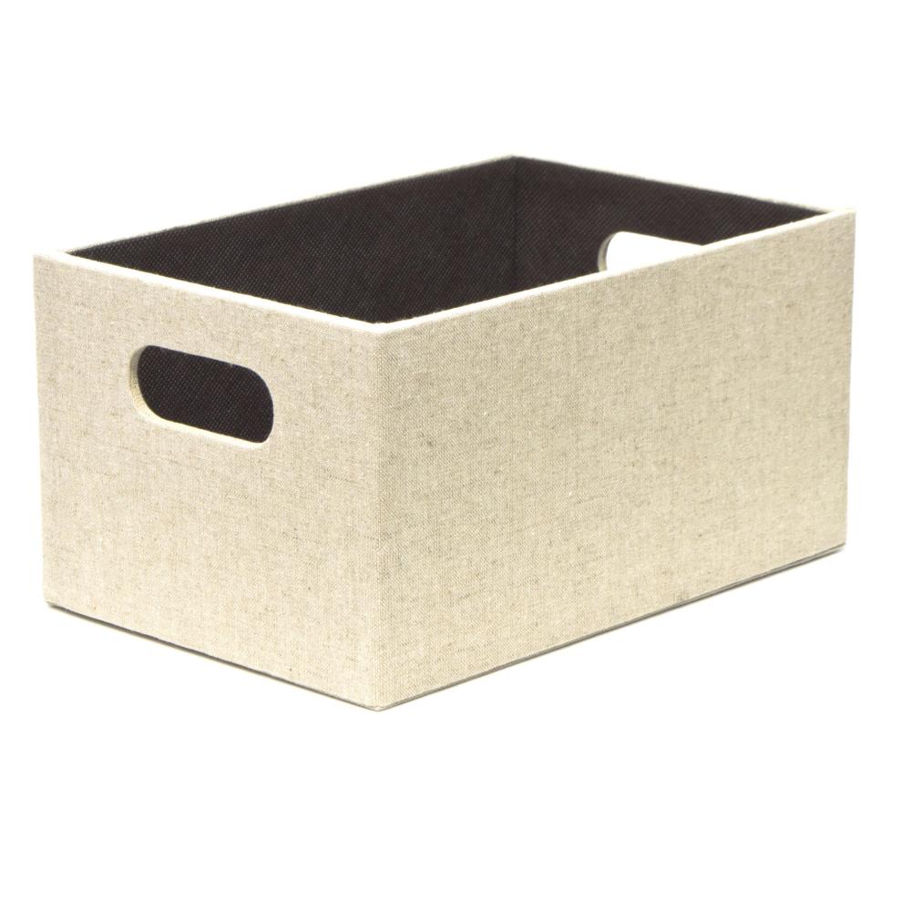 Allen + Roth Herringbone 7.13-in W x 5.5-in H x 10.69-in D Gray Fabric Bin | HD-141114