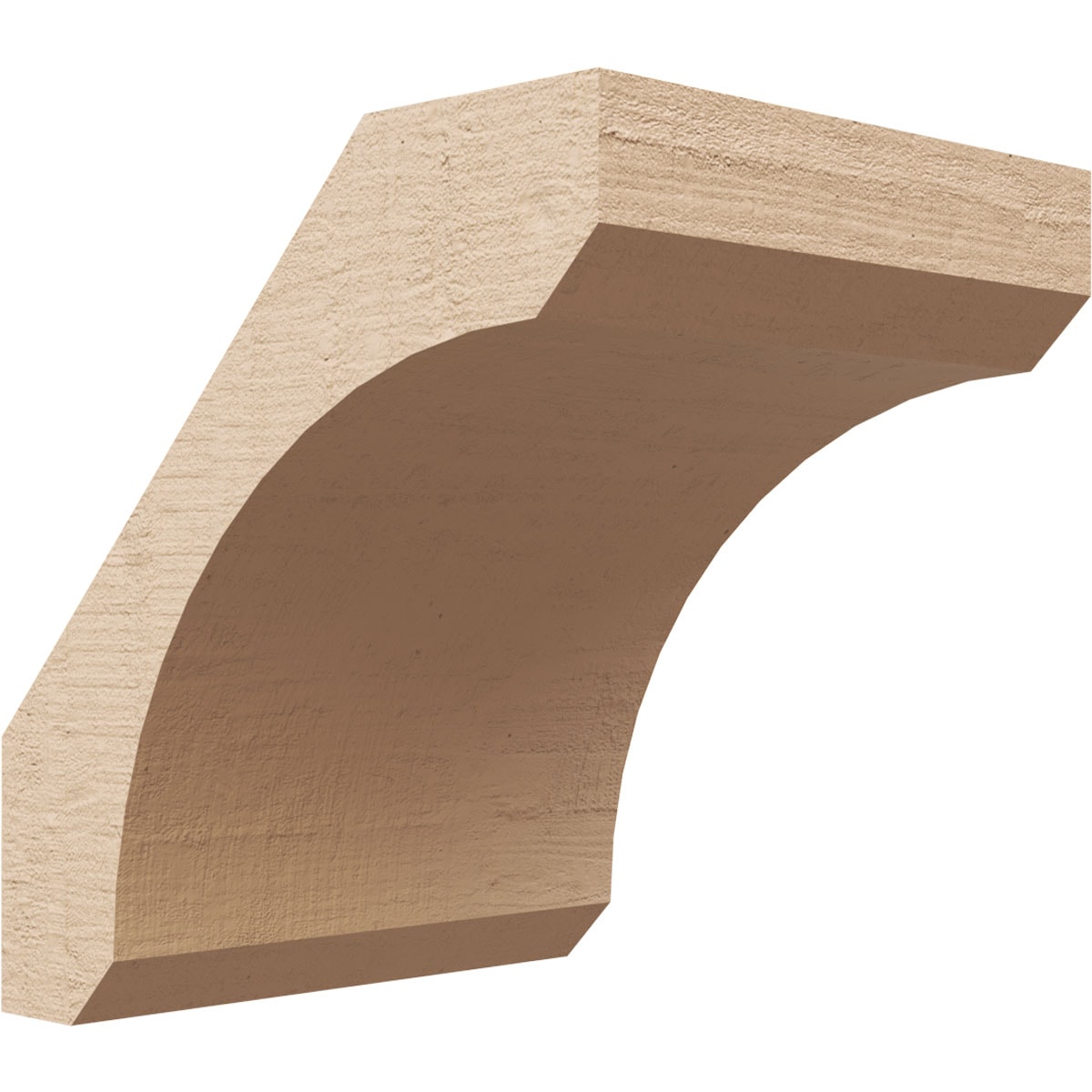 Ekena Millwork BRCUR05X06X06LECRCPR 5-in x 6-in x 6-in Primed Urethane Legacy Rough Cedar Woodgrain TimberThane KneeBrace