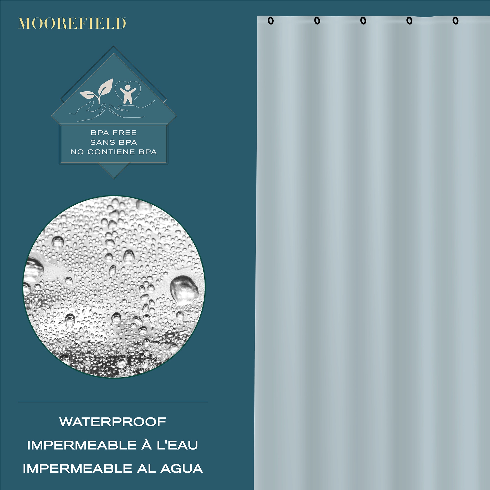 Moorefield LS423CLR Shower-Curtains-Liners - View #4