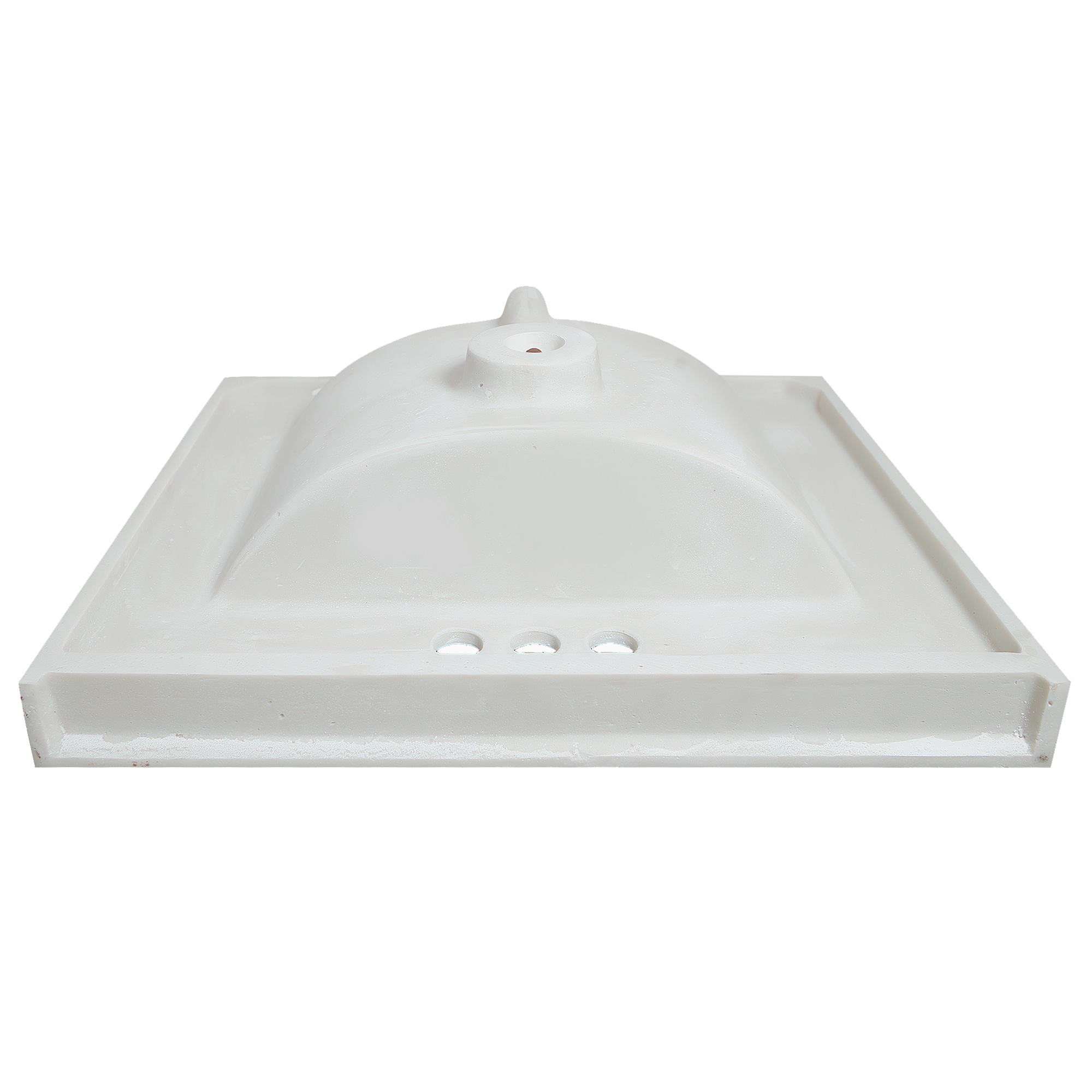 25-Inch Solid White Cultured Marble Vanity Top with Backsplash