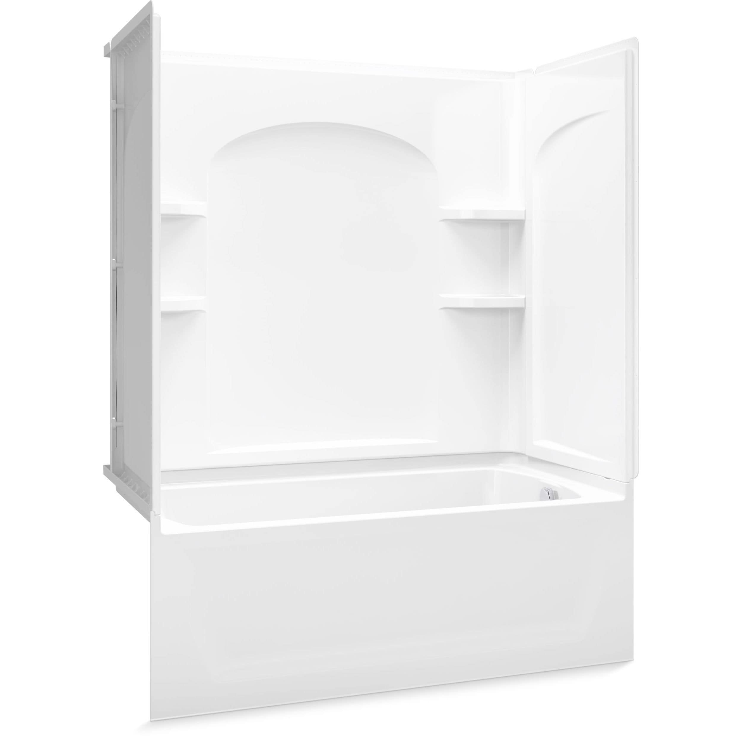 Sterling 71220122-0 Ensemble AFD 32-Inches W x 60-Inches L x 76-Inches H White 4 -Piece Bathtub Shower Combination Kit (Right Drain) with Tub and Wall Included