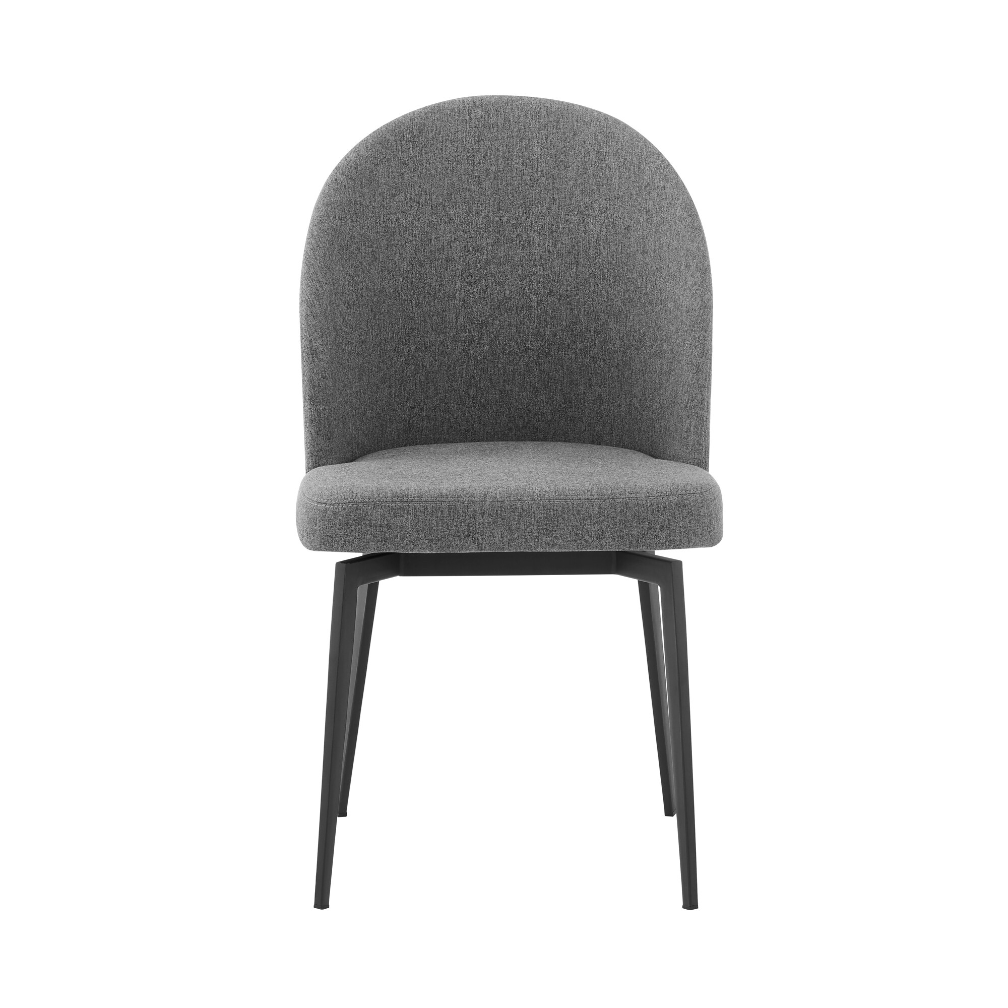 Armen Living LCSNSIGR Set of 2 Contemporary/Modern Polyester Upholstered Swivel Dining Side Chair (Metal Frame)
