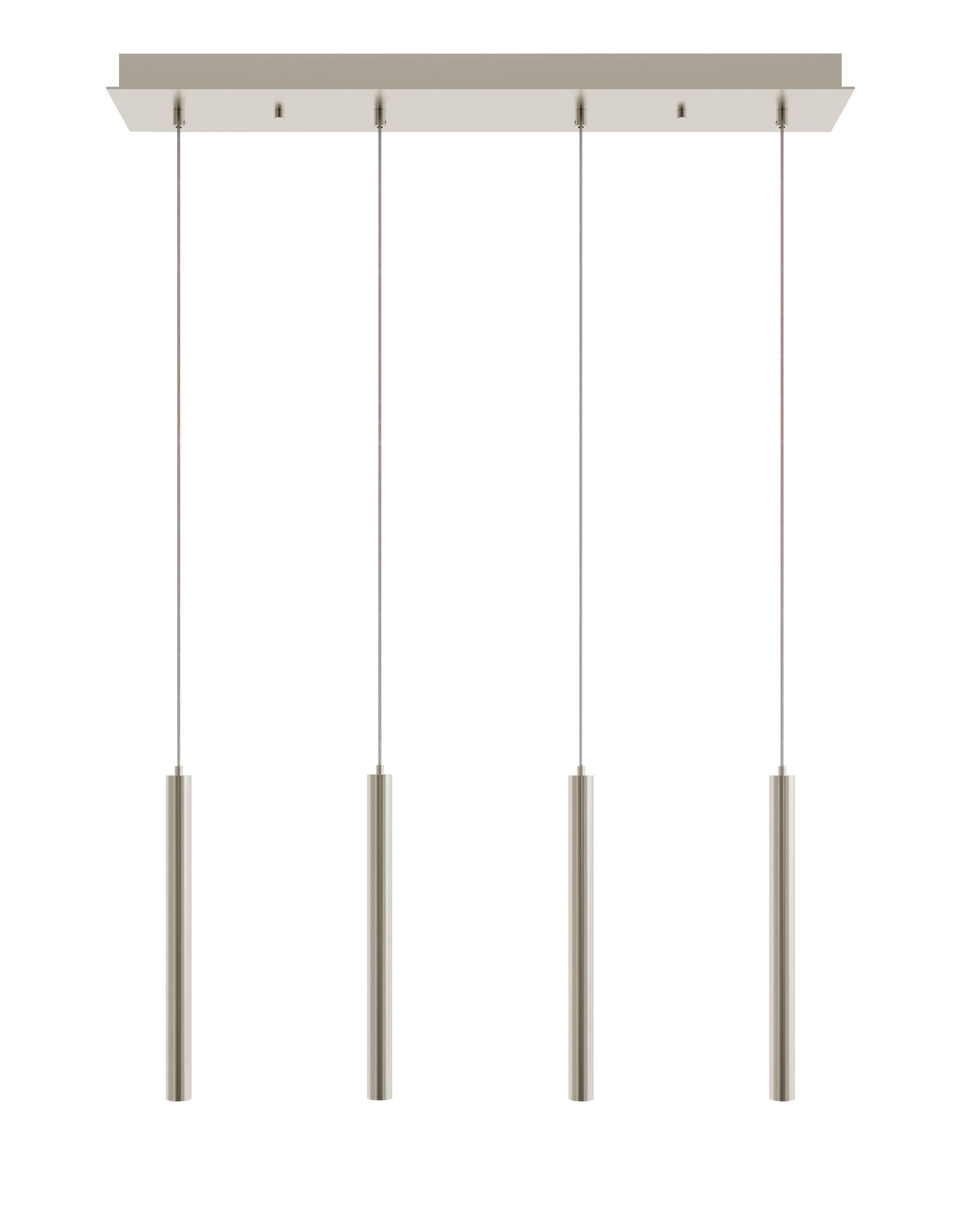 Eli 36" Satin Nickel Glass LED Linear Pendant Light