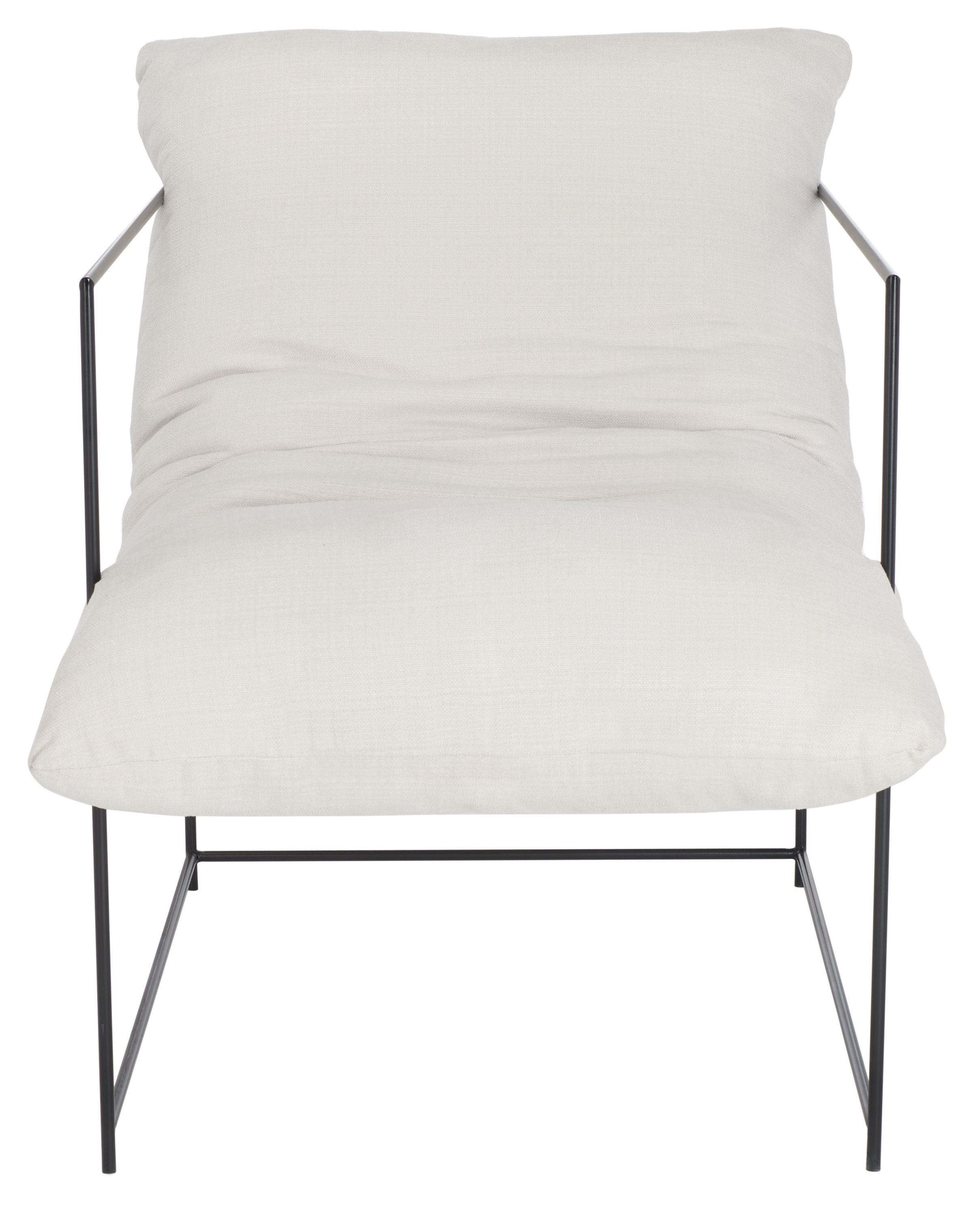Safavieh ACH4511A Portland Modern Ivory/Black Linen Accent Chair