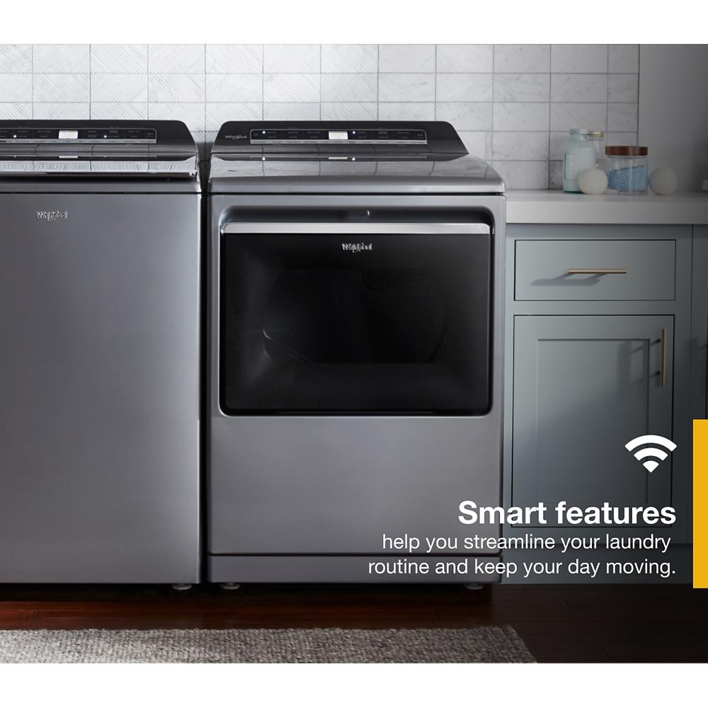 Whirlpool smart capable 7 4 cu ft steam cycle smart electric dryer