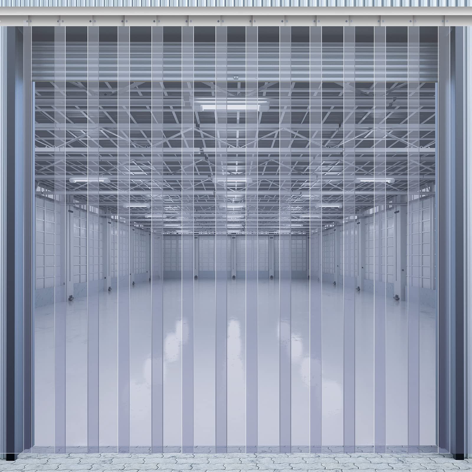 UUDULY 72x96 Inch Clear Plastic Strip Door Curtain Kit for Walk in Cooler Freezer Door Insulation and Weather Protection #LUU0817U464