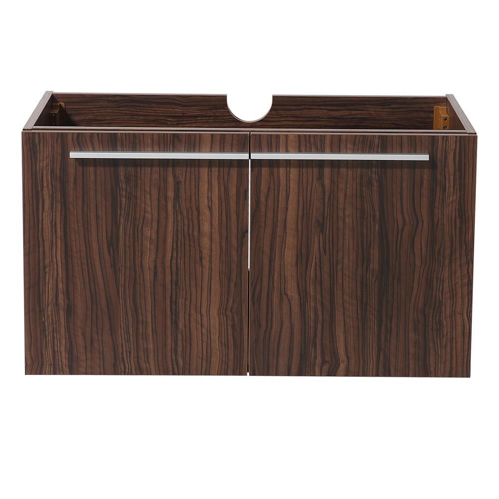 Fresca FCB8090GW Vista 36-in Walnut Floating Bathroom Vanity Base Cabinet without Top