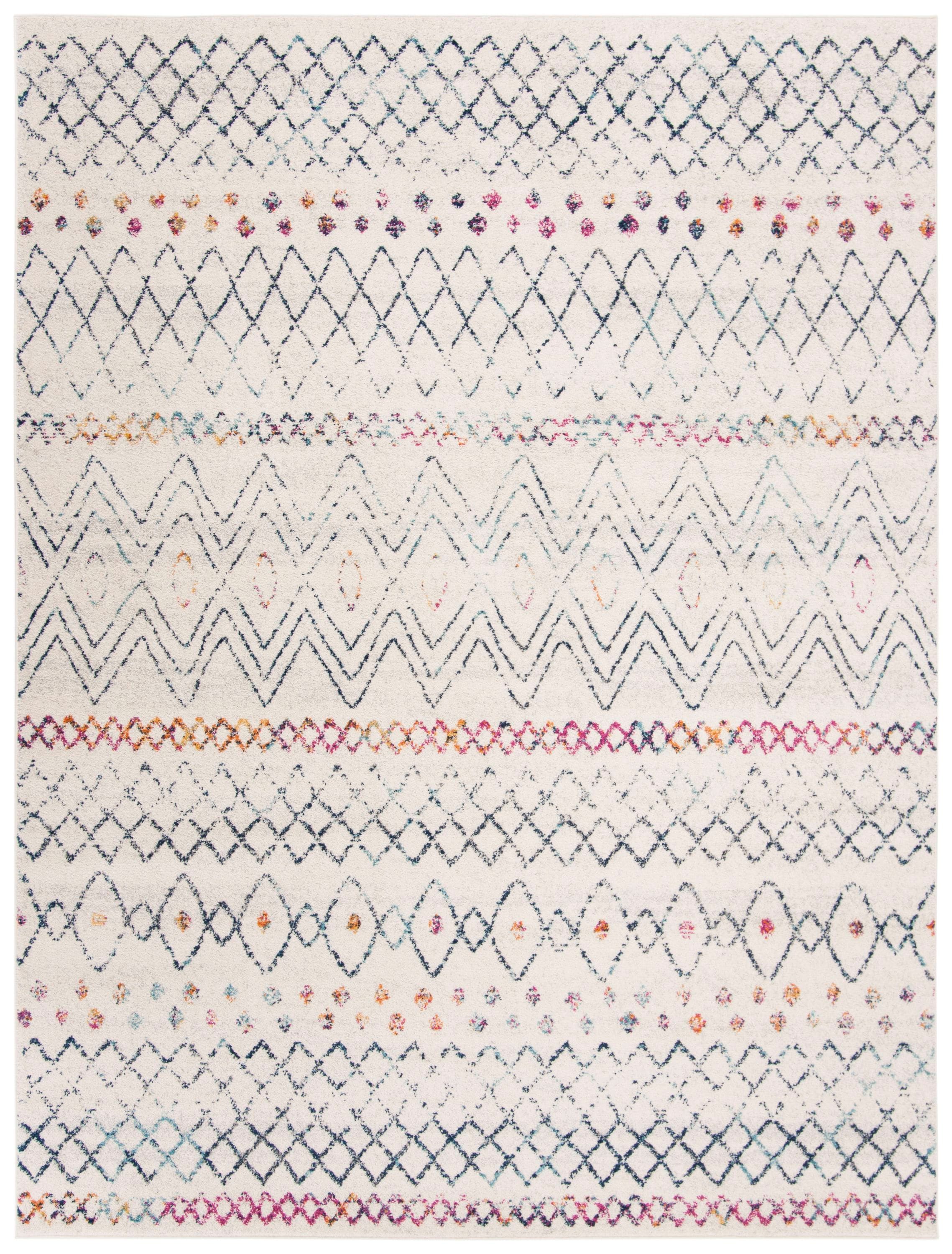 Safavieh MAD798B-9 Madison Kalab 9 x 12 (ft) Loomed Synthetic Ivory/Dark Blue Rectangular Indoor Distressed/Overdyed Moroccan Area rug