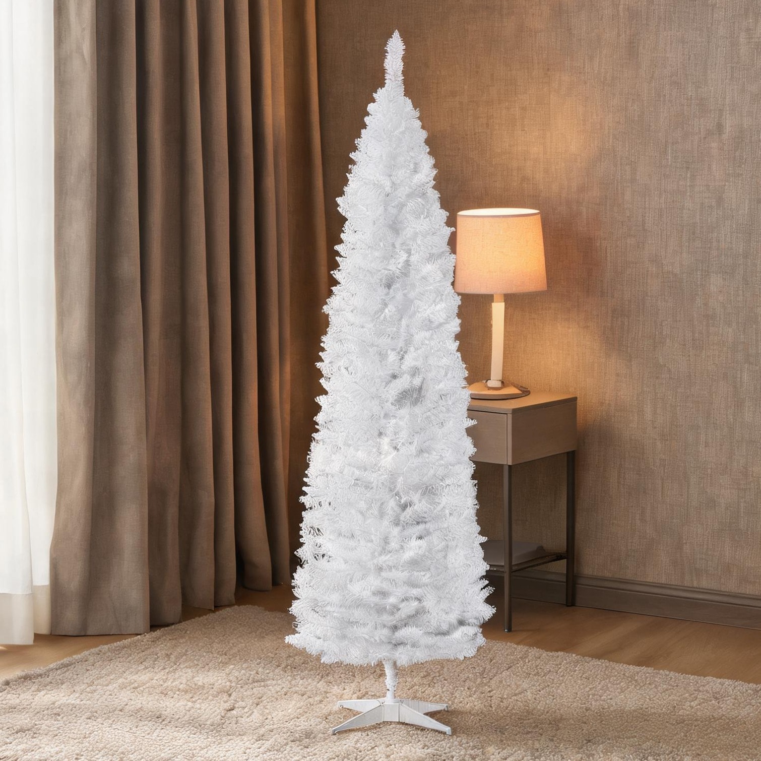 chillscreamni Storage Christmas Trees in White 7 in with Practical Control Polyvinyl Chloride