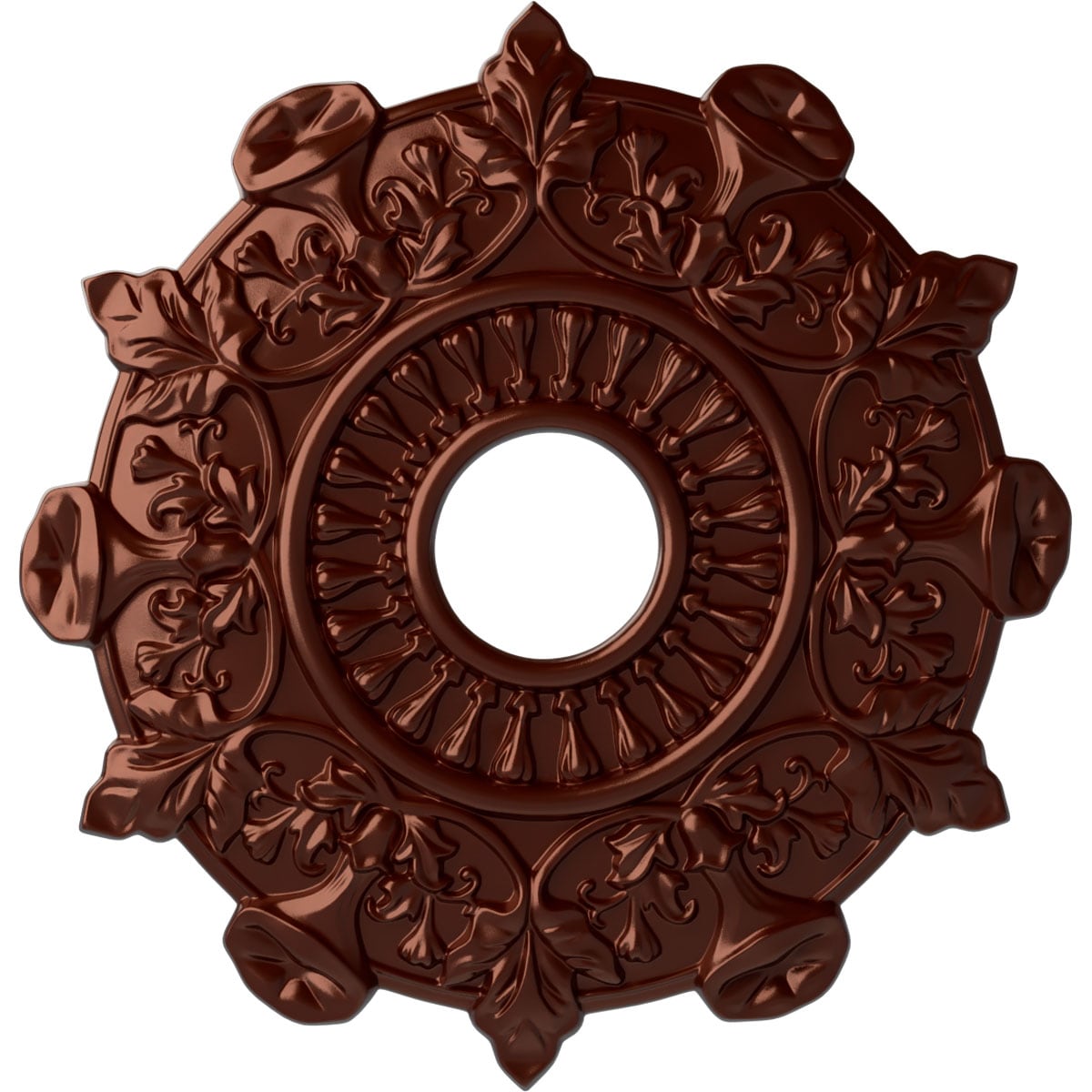 Ekena Millwork CM17PRACS Preston 17.5-in W x 17.5-in L Painted Antique Copper Polyurethane Whole Ceiling Medallion