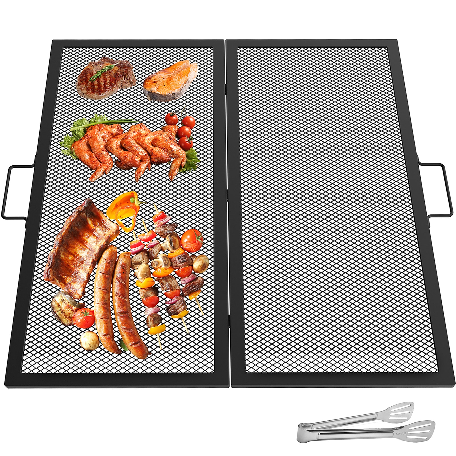 VEVOR FXWZLPYCH30302Z75V0 Premium Q235 Steel Cooking Grate 30-Inches x 30-Inches Rectangle Stainless steel Grilling grate