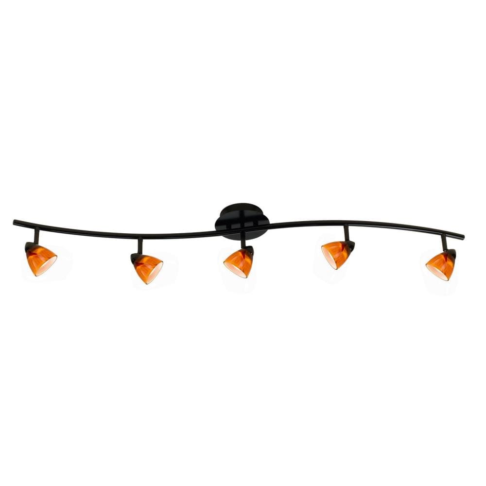 Cal Lighting SL-954-5-BK/AMS Serpentine 5-Light 48.38-in Black Dimmable Standard Linear Track Lighting Kit