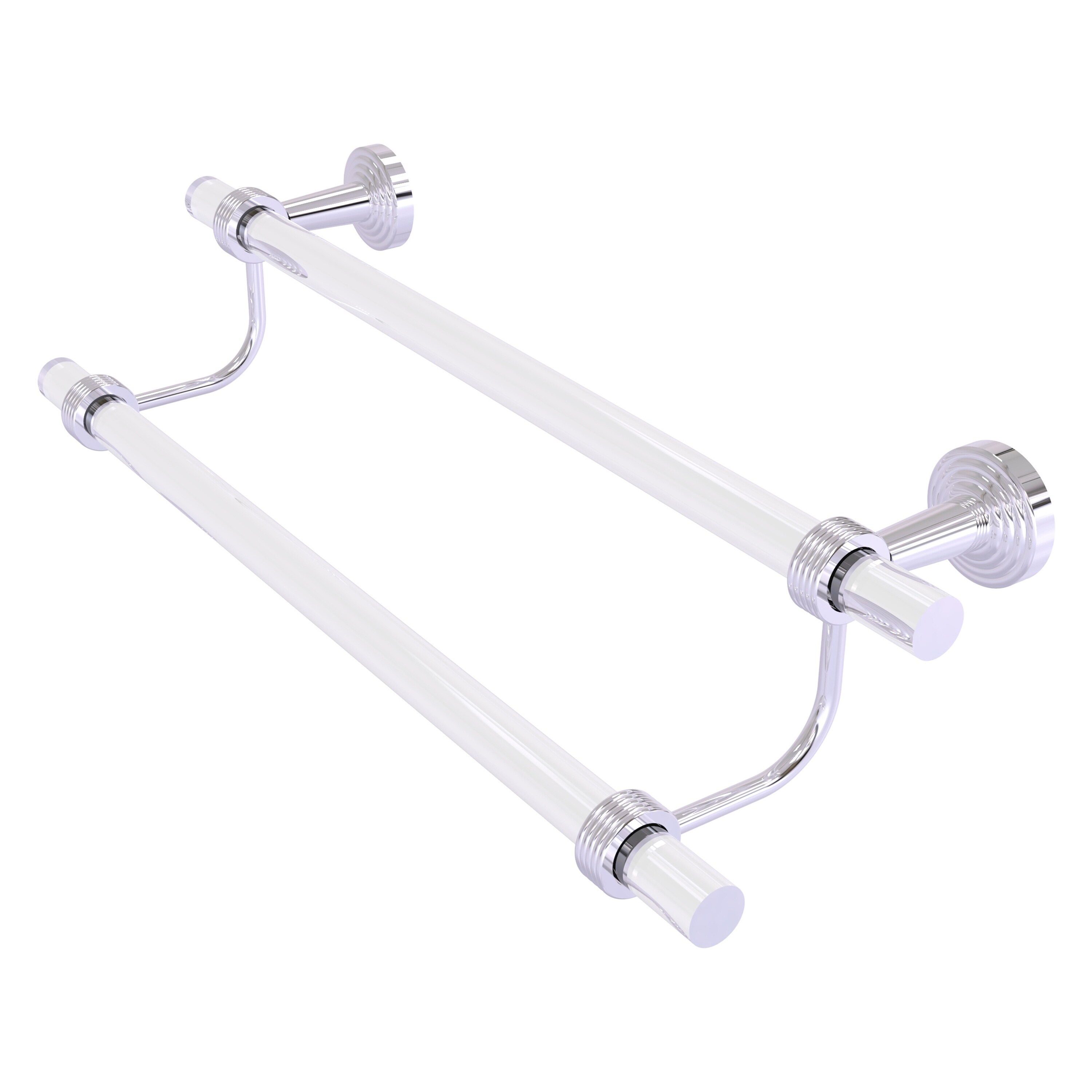 Allied Brass PB-72G-24-PC Pacific Beach 24-in double Polished Chrome Wall mount Double Towel Bar