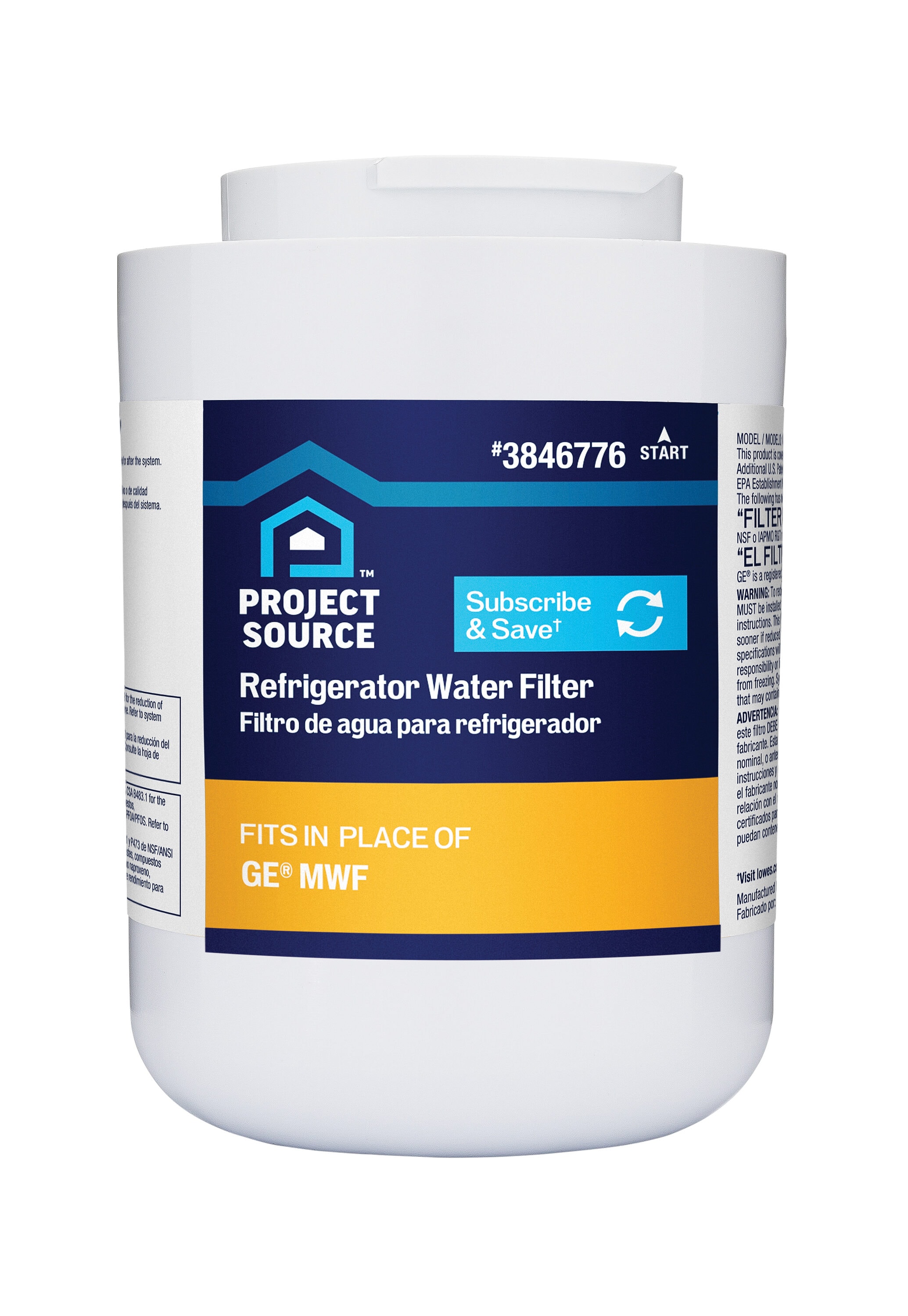 6-Month Twist-in Refrigerator Water Filter G-1 Fits GE MWF | - Project Source 108520