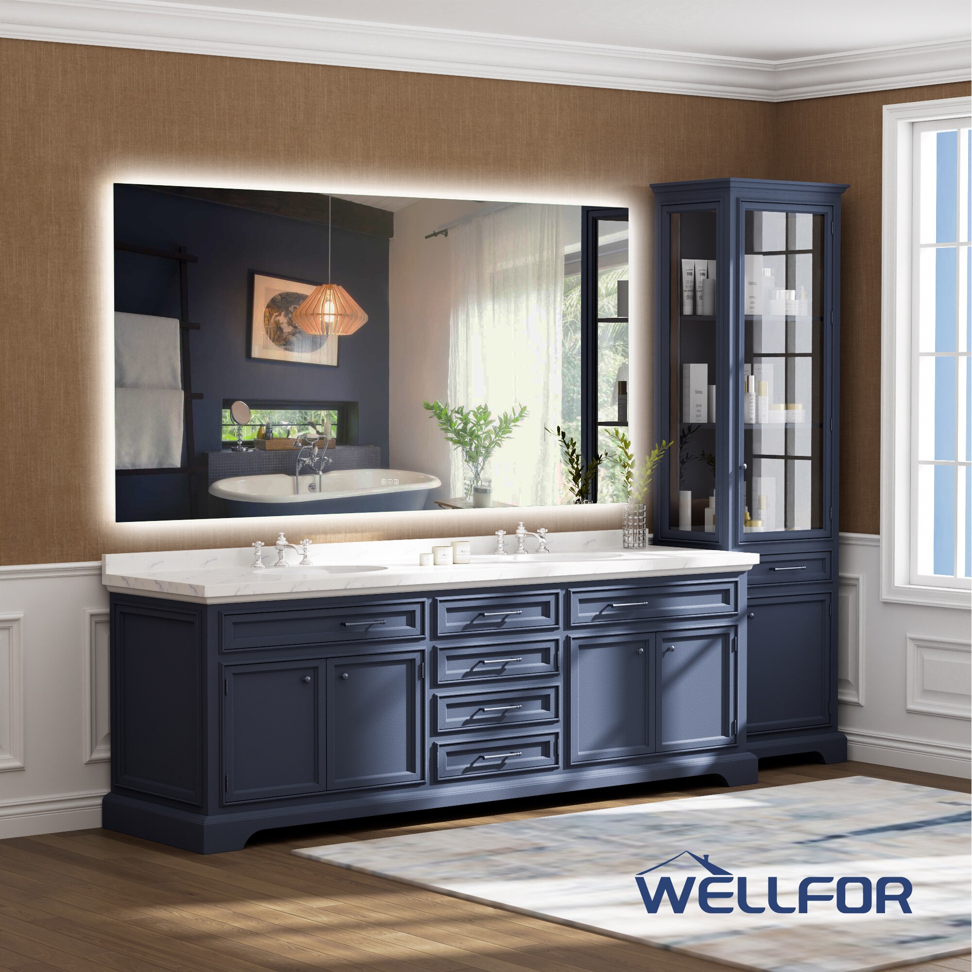 WELLFOR W15MRL8442 Framed-Bath-Mirrors - View #4